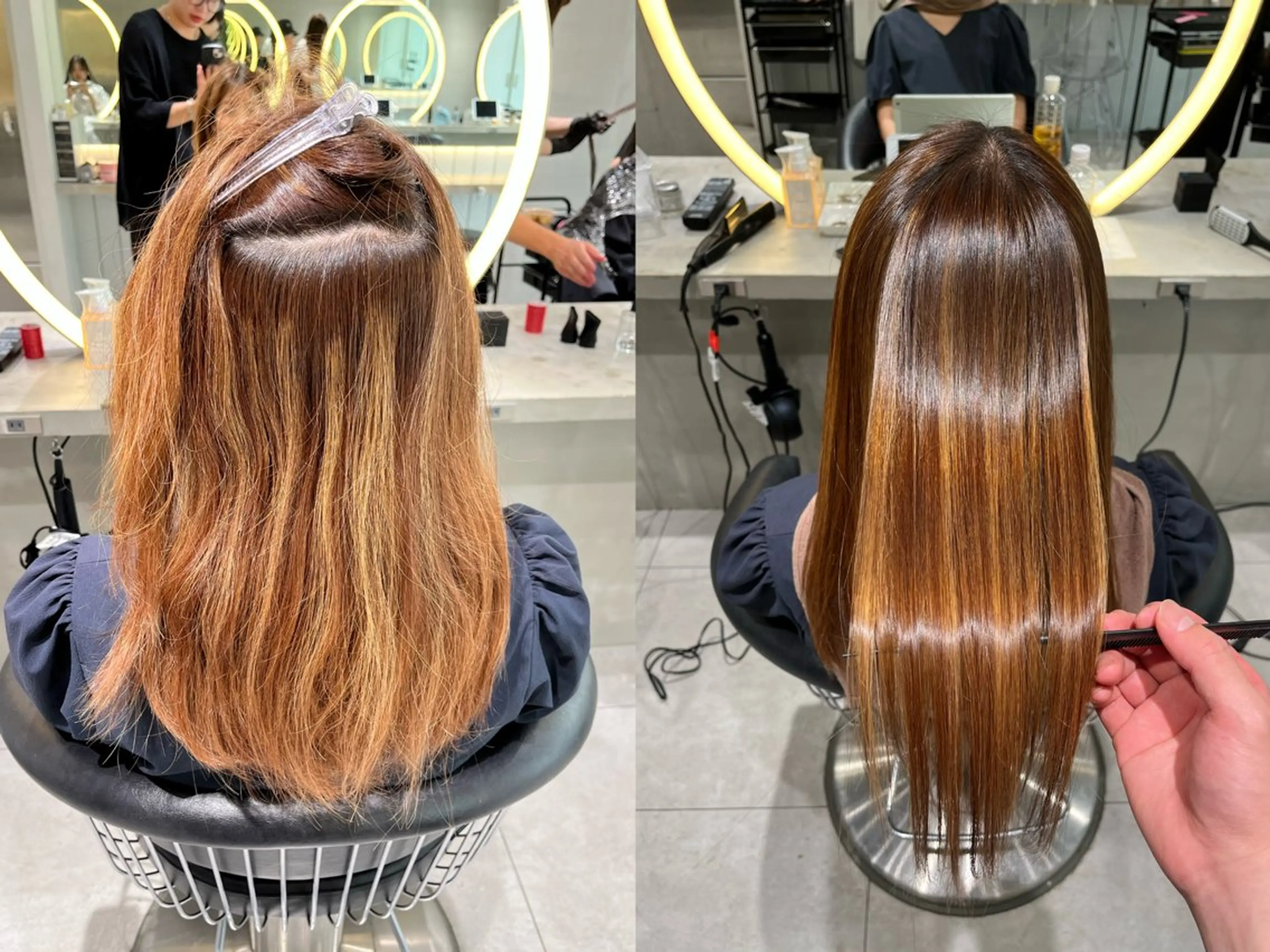 ミディアム パーマ 縮毛矯正 レイヤー/髪質改善 /くびれショート加納のヘアスタイル