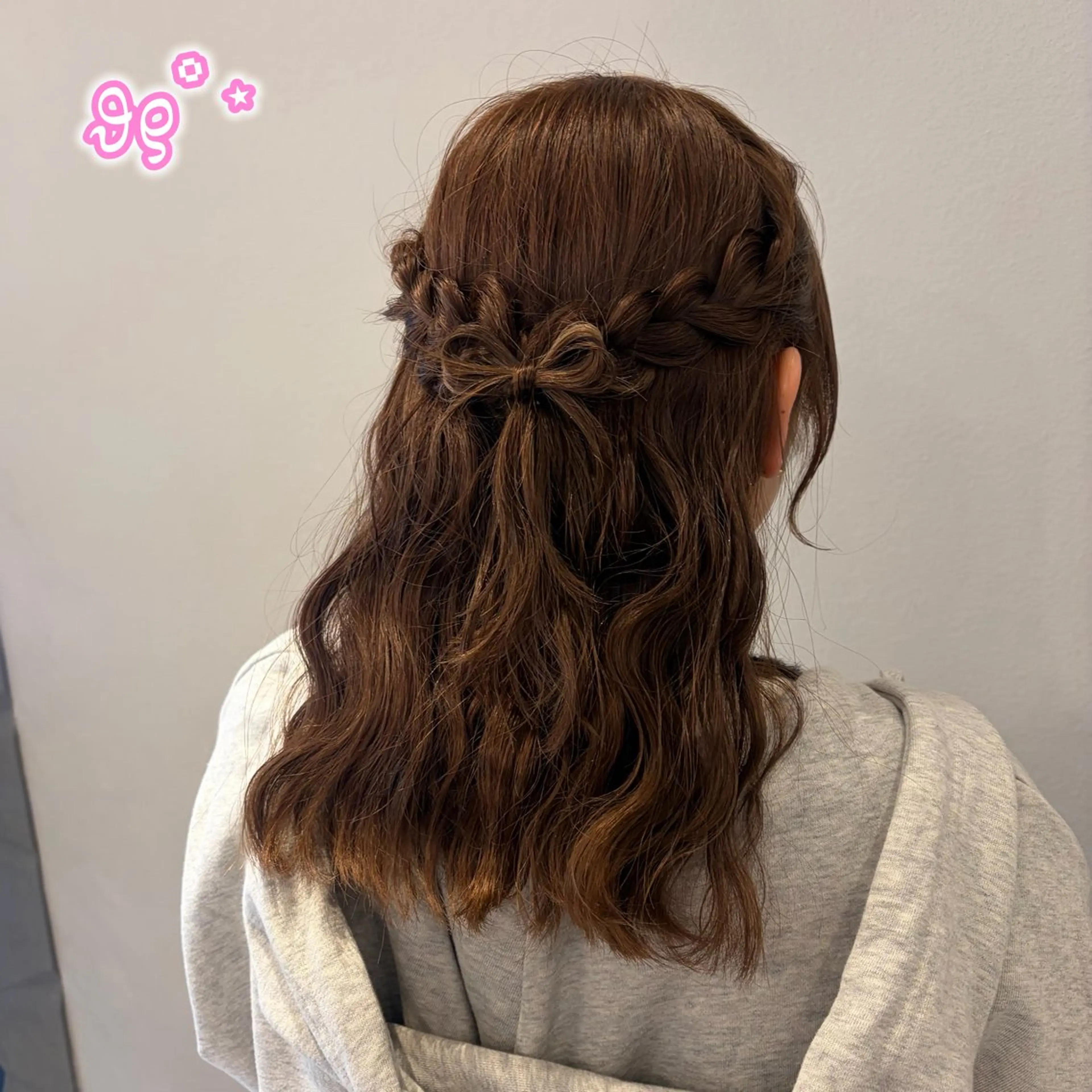 ヘアアレンジ ハーフアップ ヘアセット 顔周り/ガーリー /ヘアメ/あつはのヘアスタイル