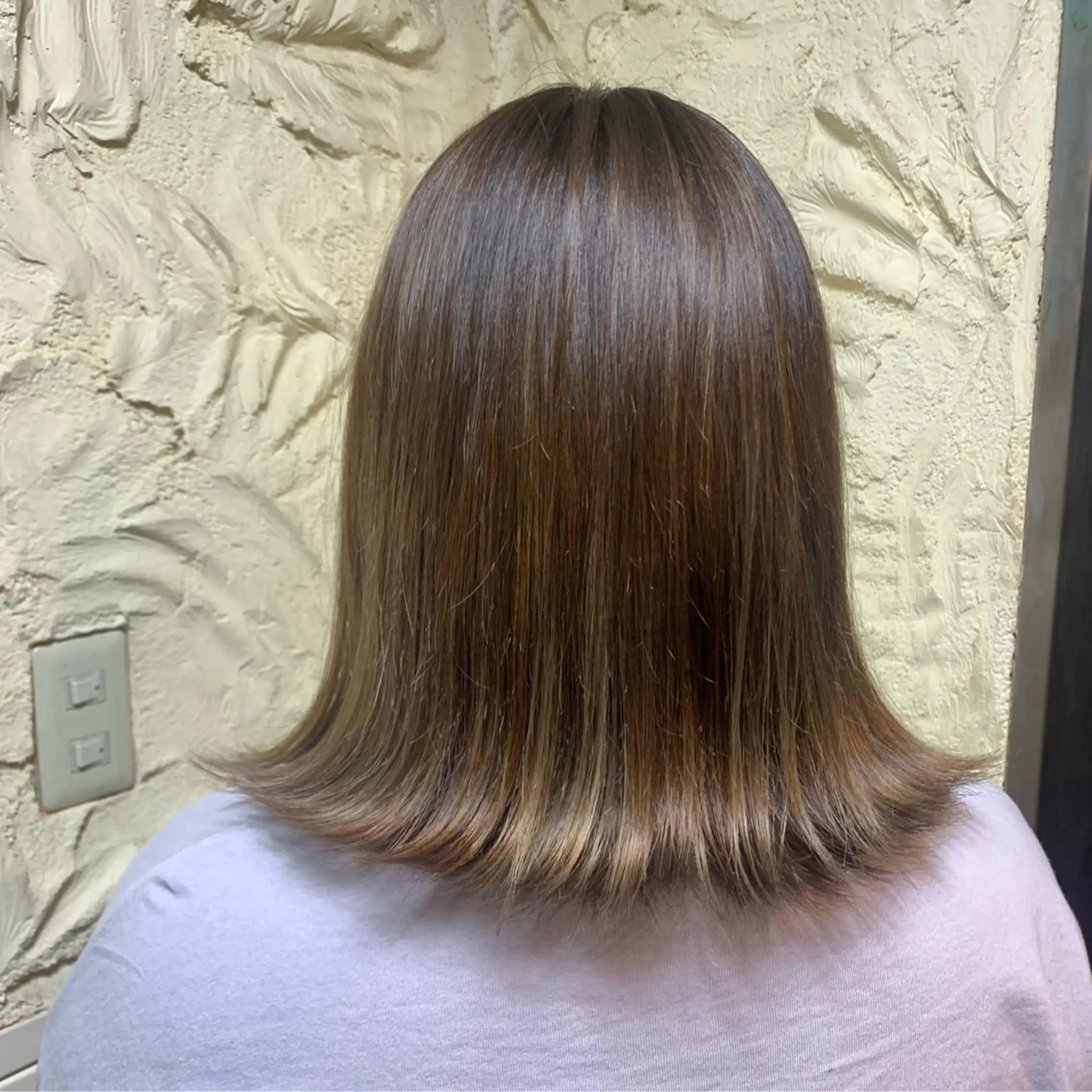 ミディアム ハイライト カット 縮毛矯正 長野 歌穂のヘアスタイル