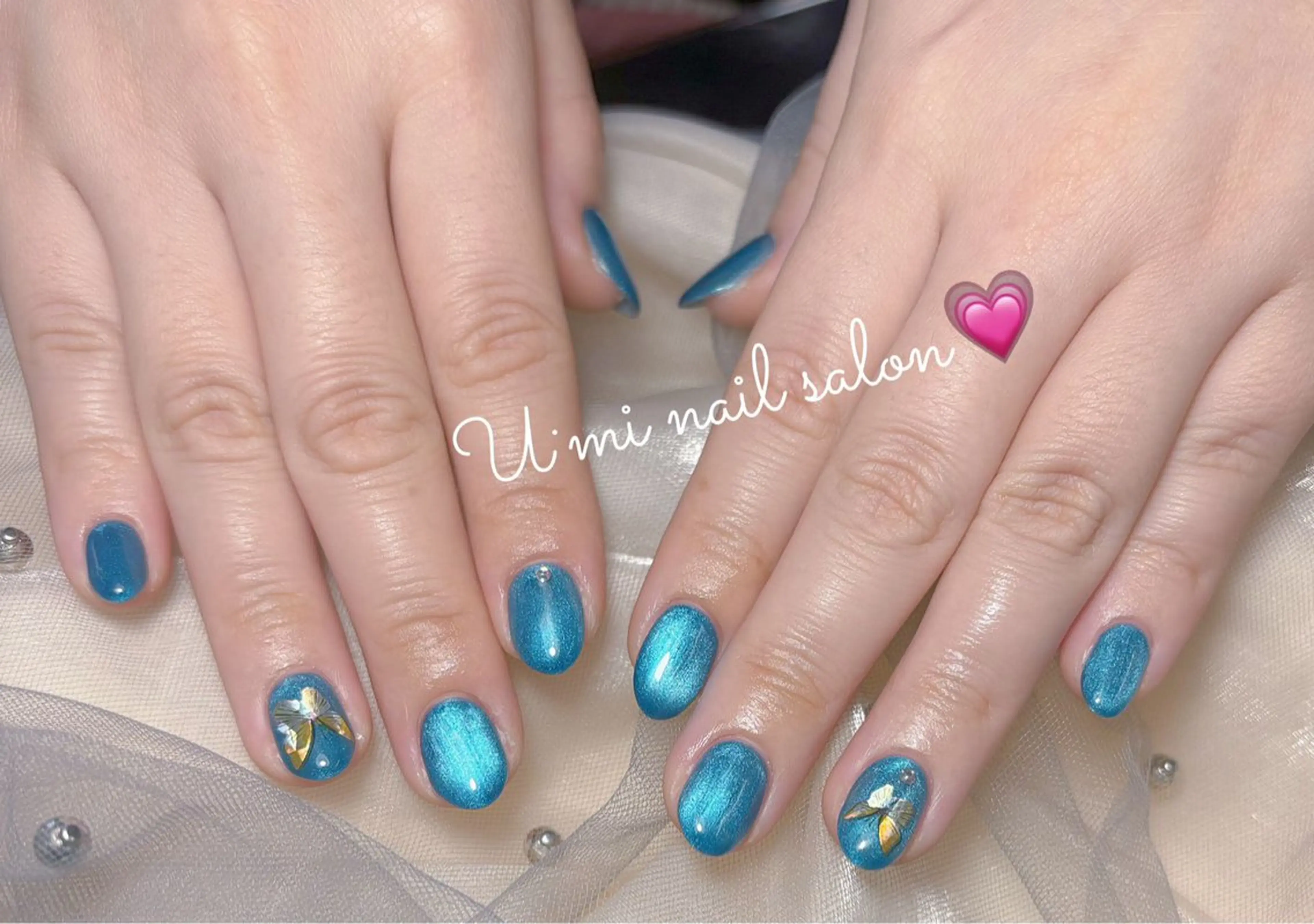 ネイル マグネットネイル マグネットワンカラー ワンカラーネイル U·Mi nail salon所属・U·MI 上野御徒町店のネイルデザイン