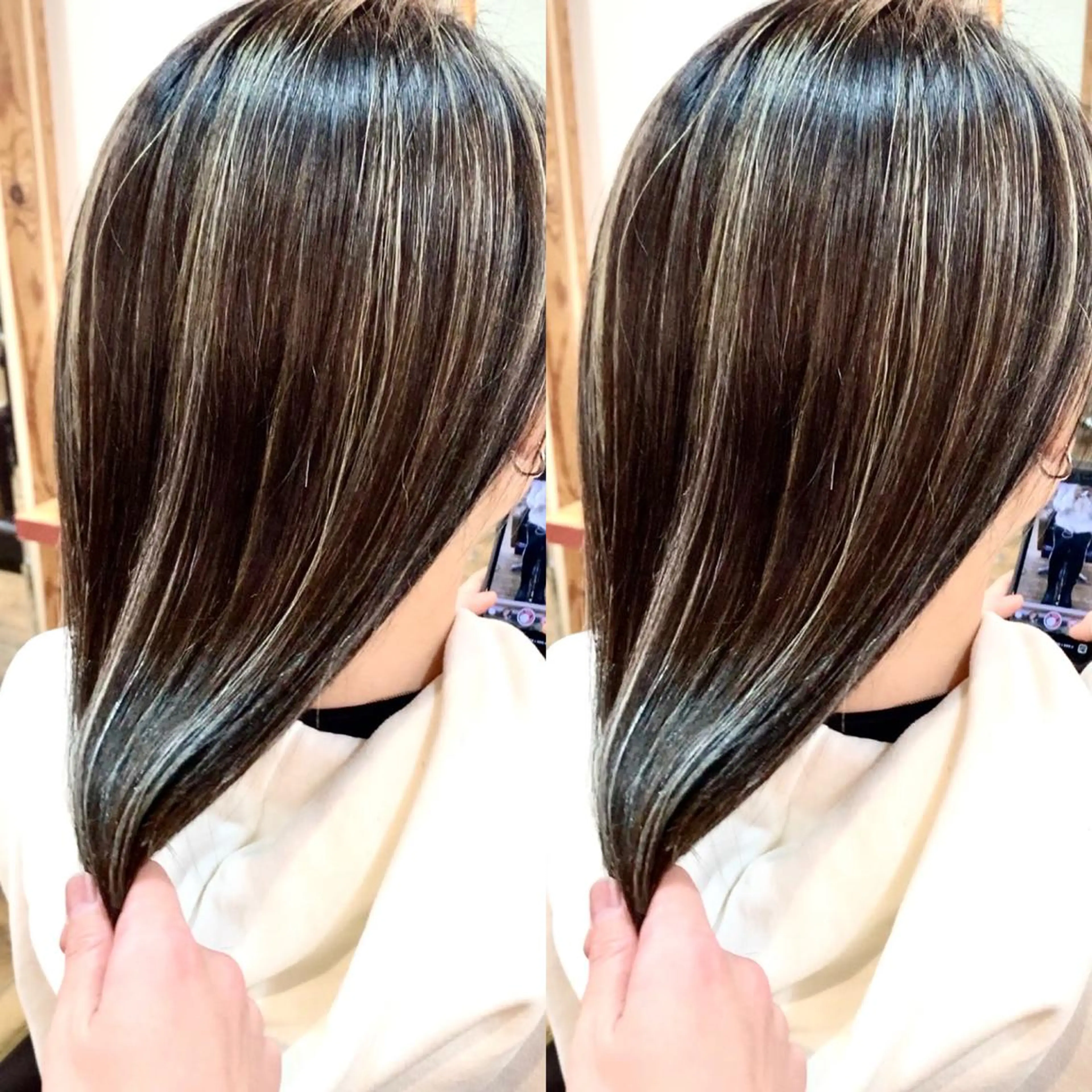 ミディアム パーマ ハイライト 髪質改善 岡崎勇人/レイヤー/ 韓国/ケラチンTRのヘアスタイル