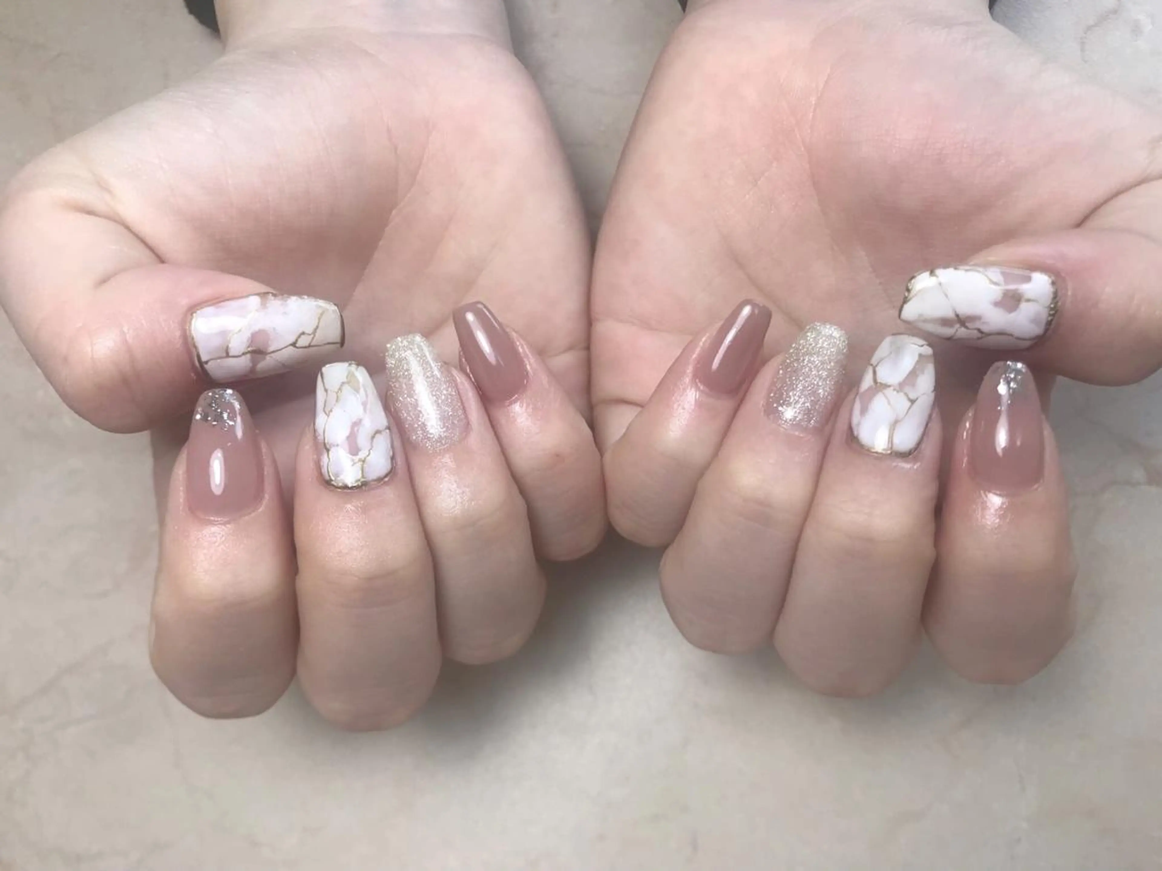 ネイル 大理石ネイル(マーブル) mellow mのネイルデザイン