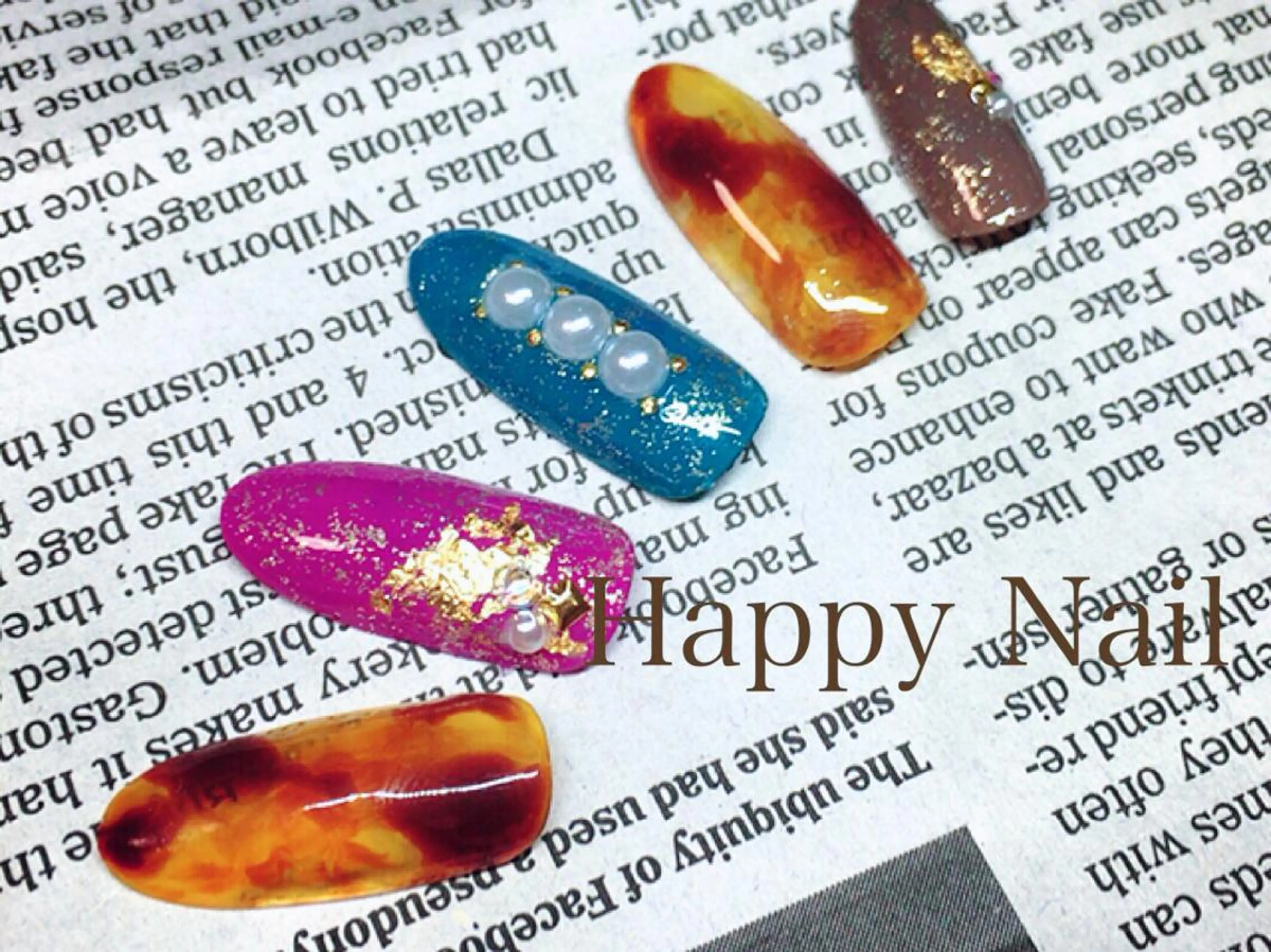 ショート ミディアム セミロング ロング ネイル Happy Nailのネイルデザイン