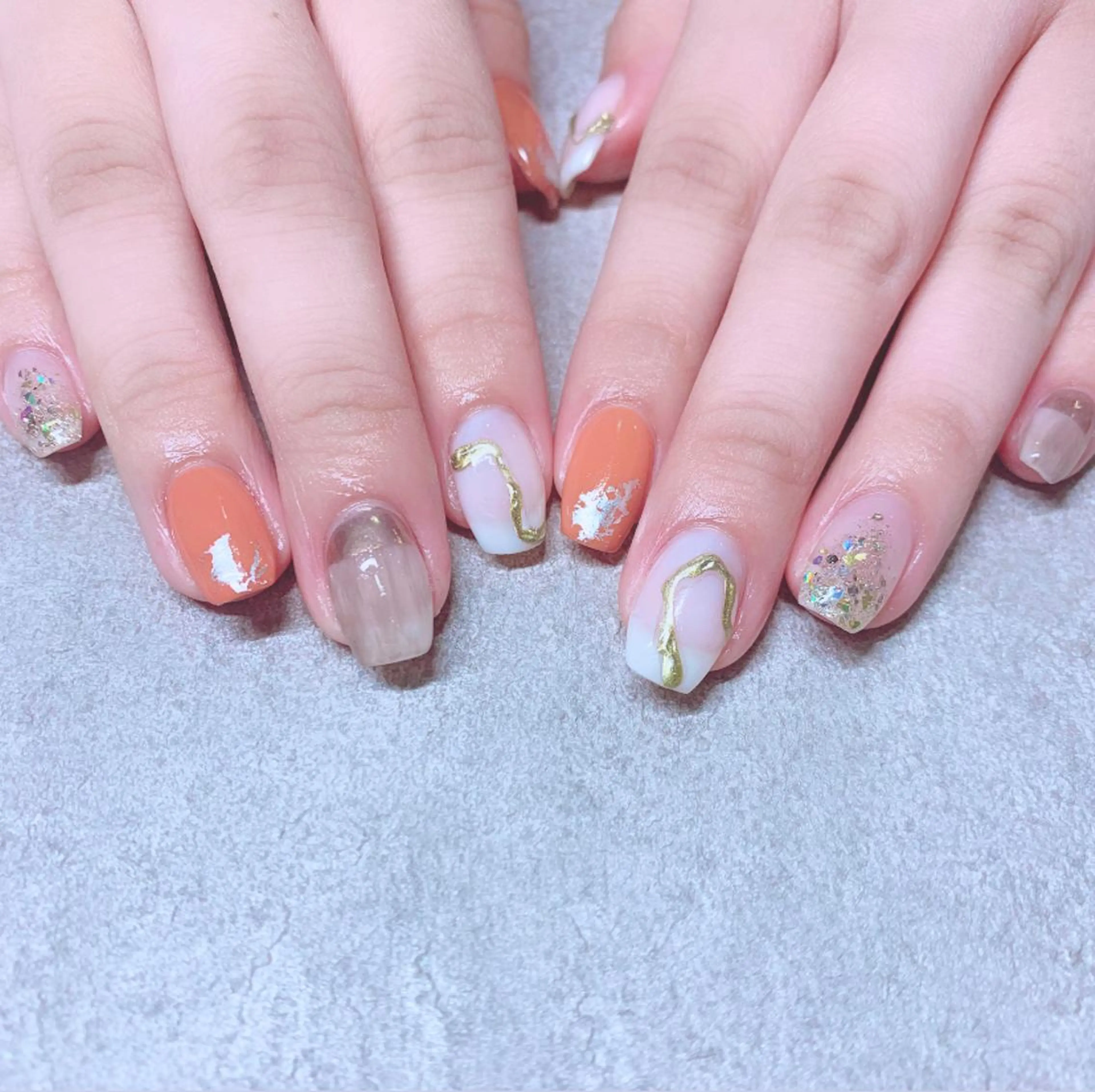 カラー ネイル ハンドネイル Cozy_ ilumのネイルデザイン