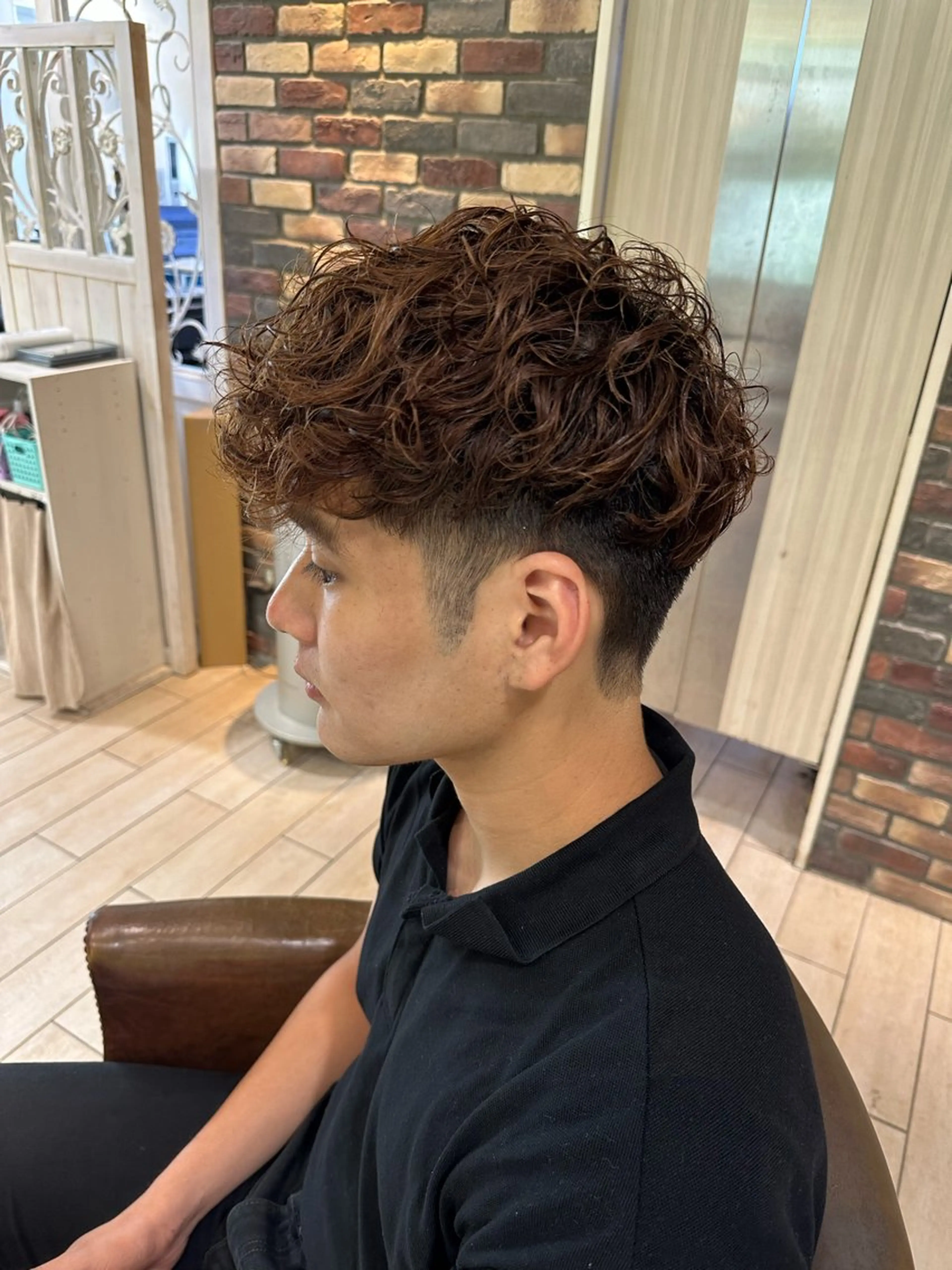 パーマ メンズ カット パーマ 増渕 駿介のヘアスタイル