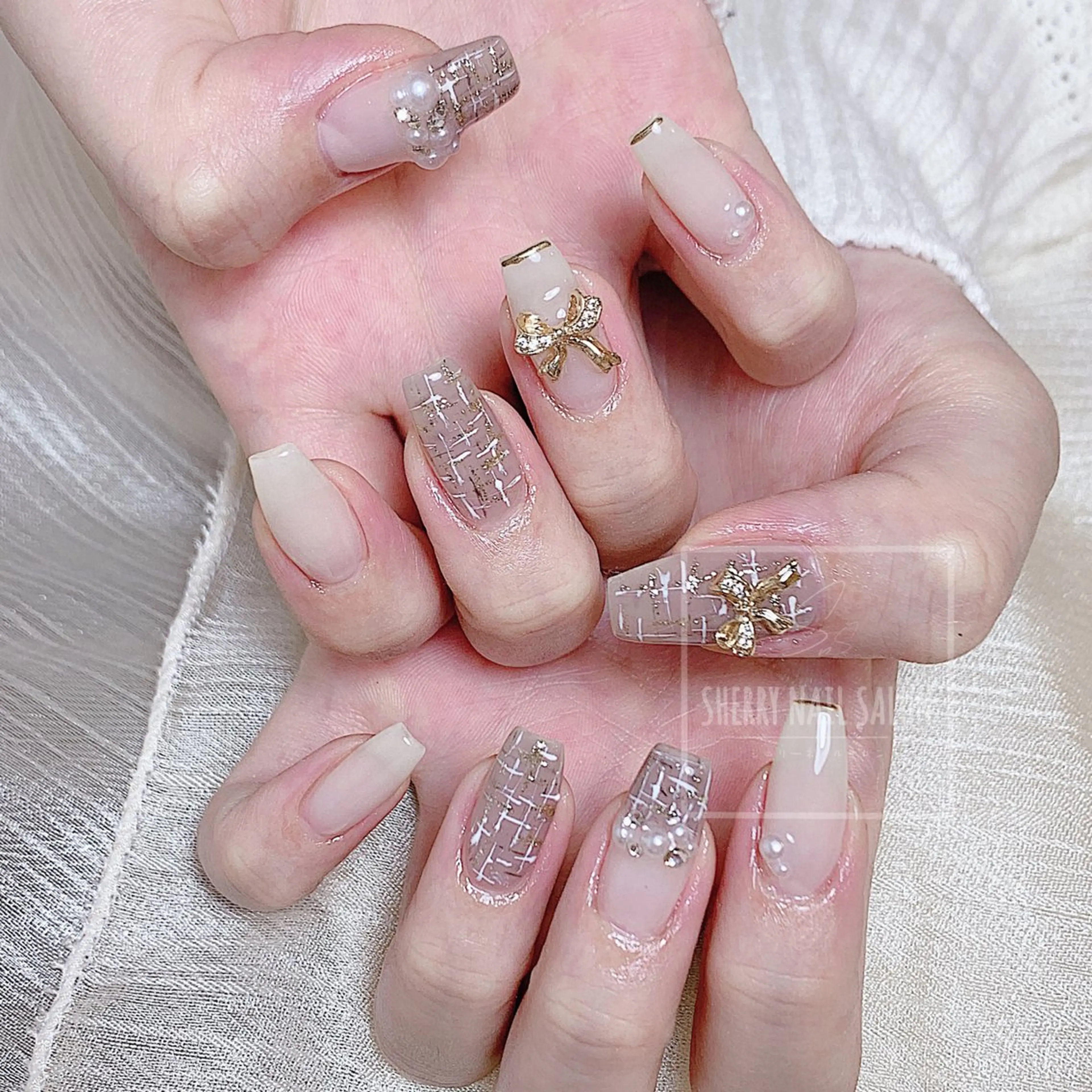 ネイル チークネイル 長さ出し フレンチネイル ジェルネイル グラデーション moe自宅ネイルサロン所属・萌 自宅ネイルサロンのネイルデザイン