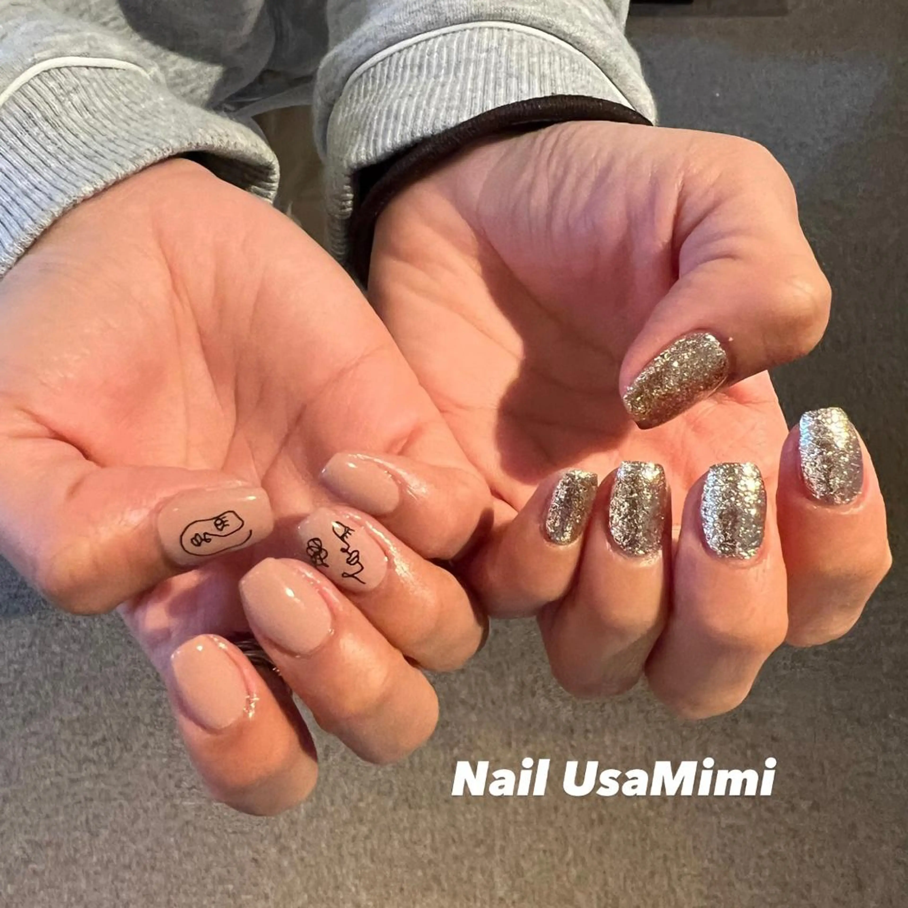 ネイル フットネイル ジェルネイル マグネットネイル 持ち込み ニュアンスネイル 本町ネイルNail UsaMimiのネイルデザイン