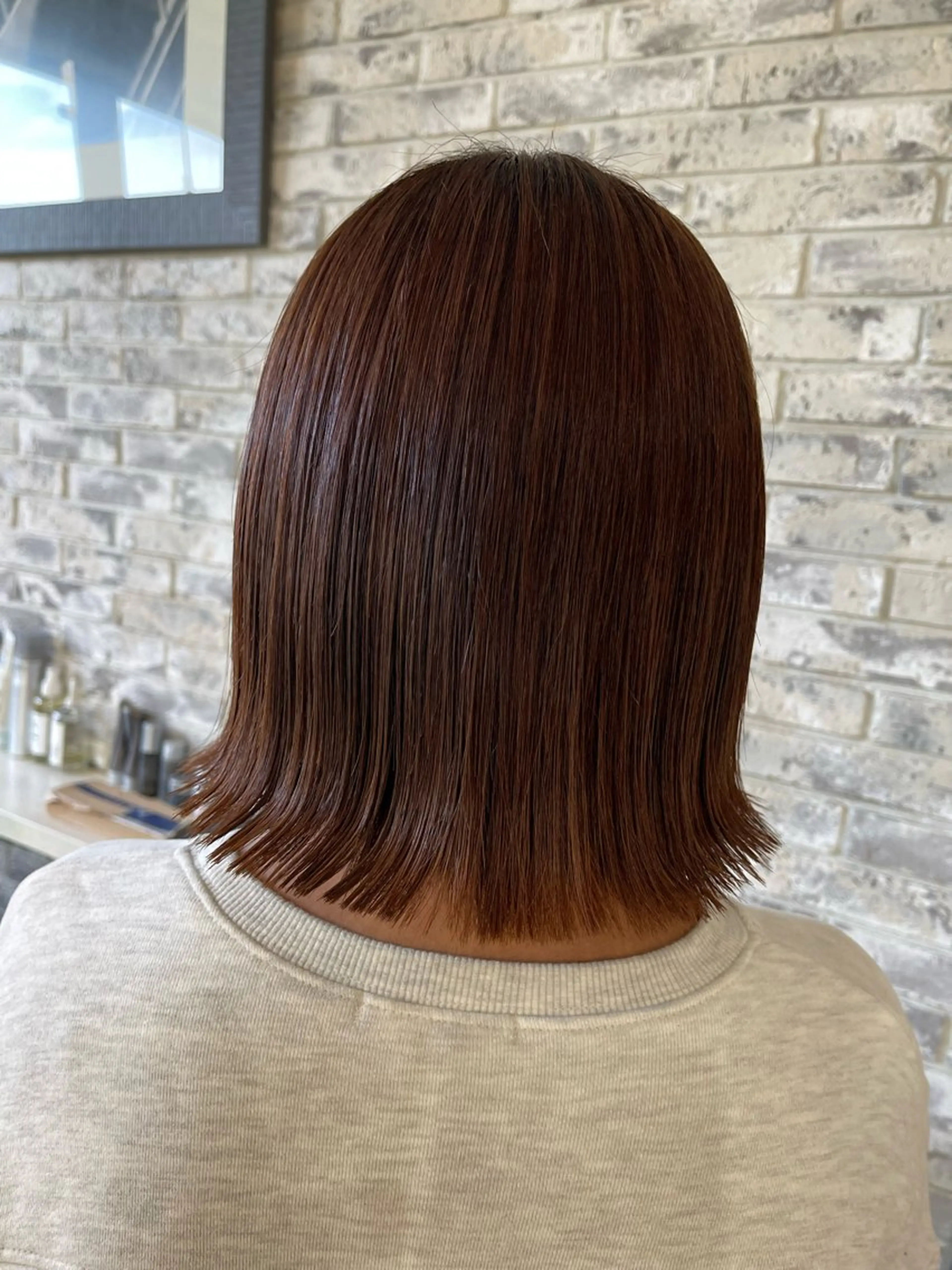 ミディアム カラー パーマ 切りっぱなしボブ ボブ くせ毛 縮毛矯正 art-Lago所属・art-Lago 宮司のヘアスタイル