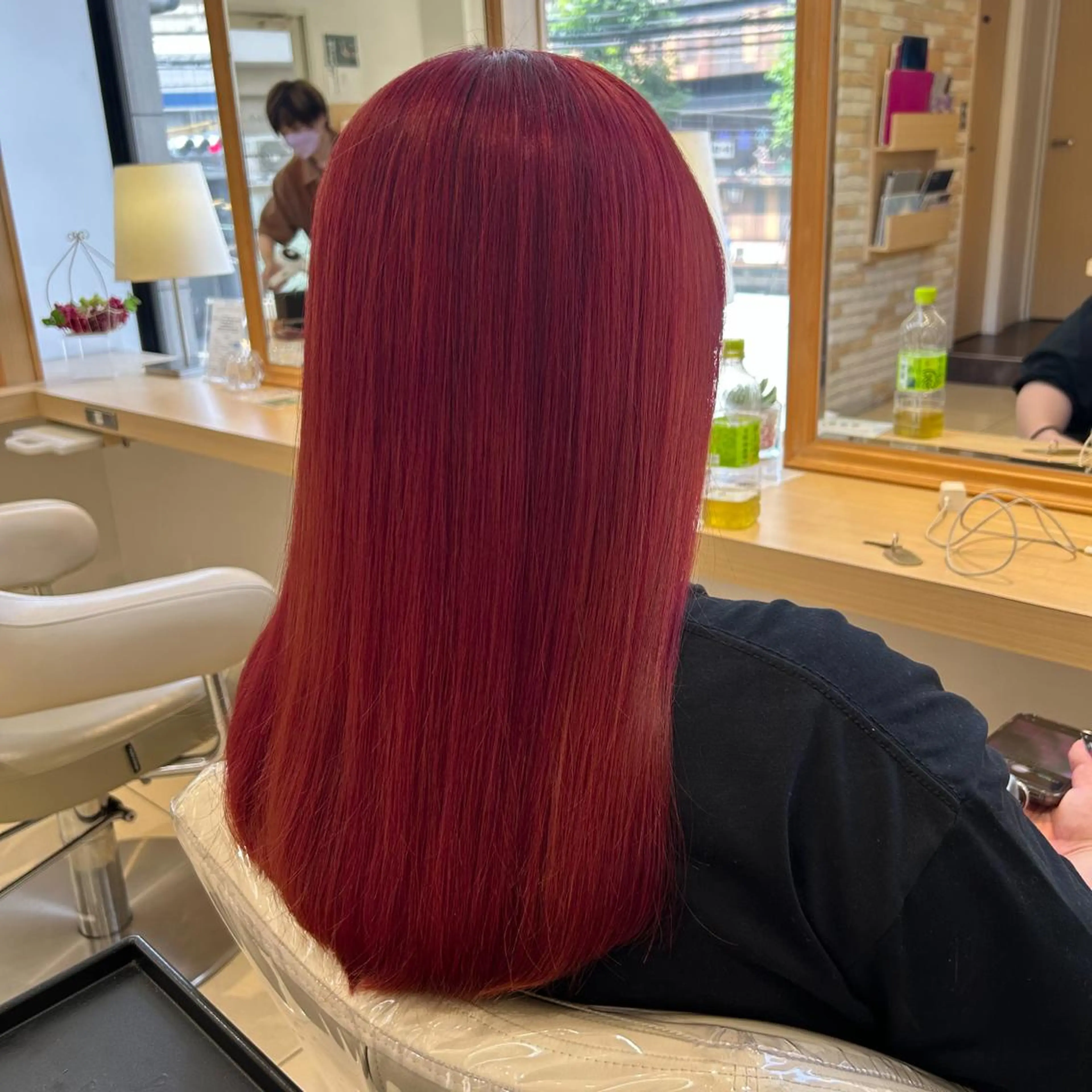 セミロング カラー ハイトーンカラー レッドカラー カット ヘアカラー トリートメント 低ダメージ施術/ 🐮牛木 史裕🐮のヘアスタイル