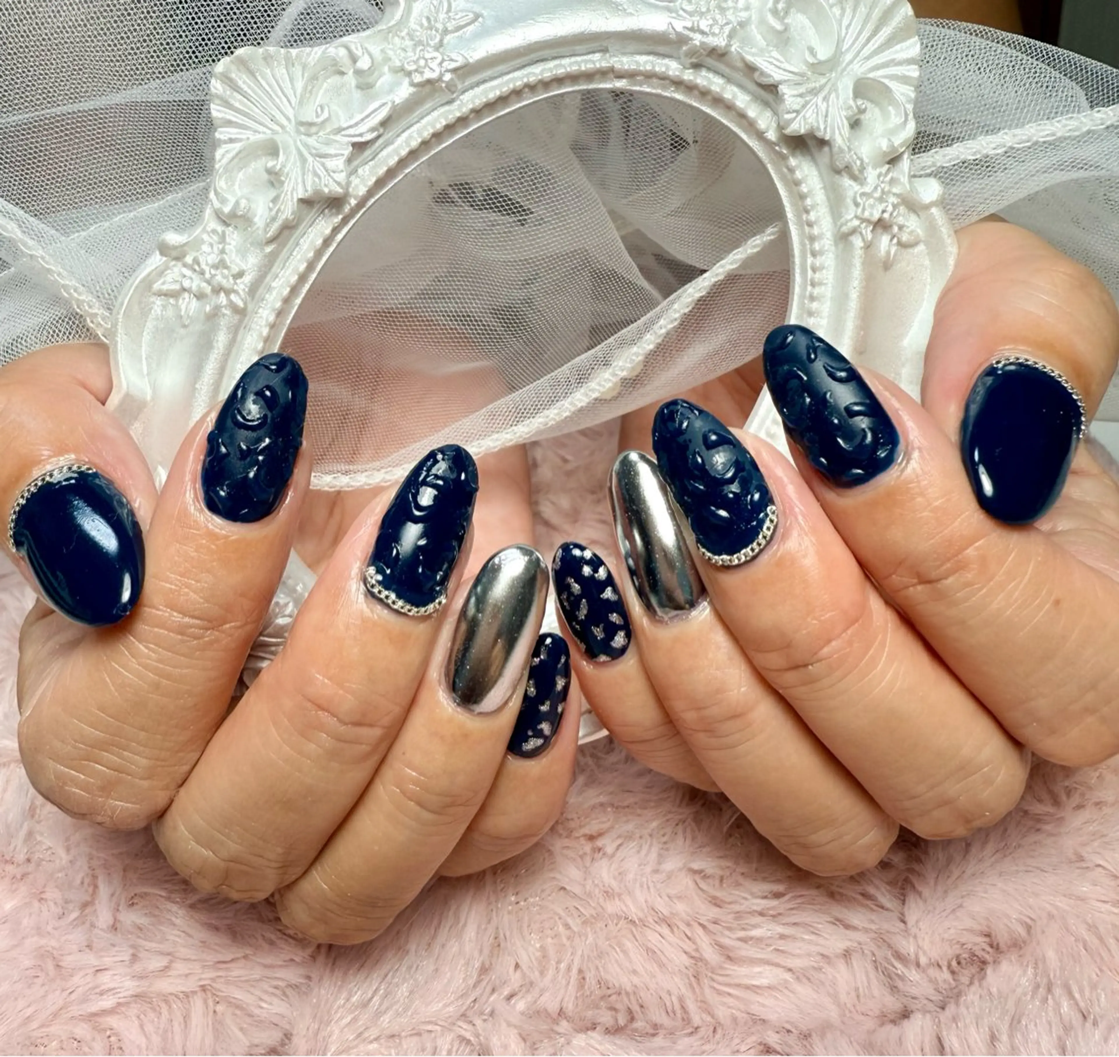 ネイル アートネイル チークネイル フラッシュネイル フラッシュマグ フレンチネイル M.N_ nailのネイルデザイン