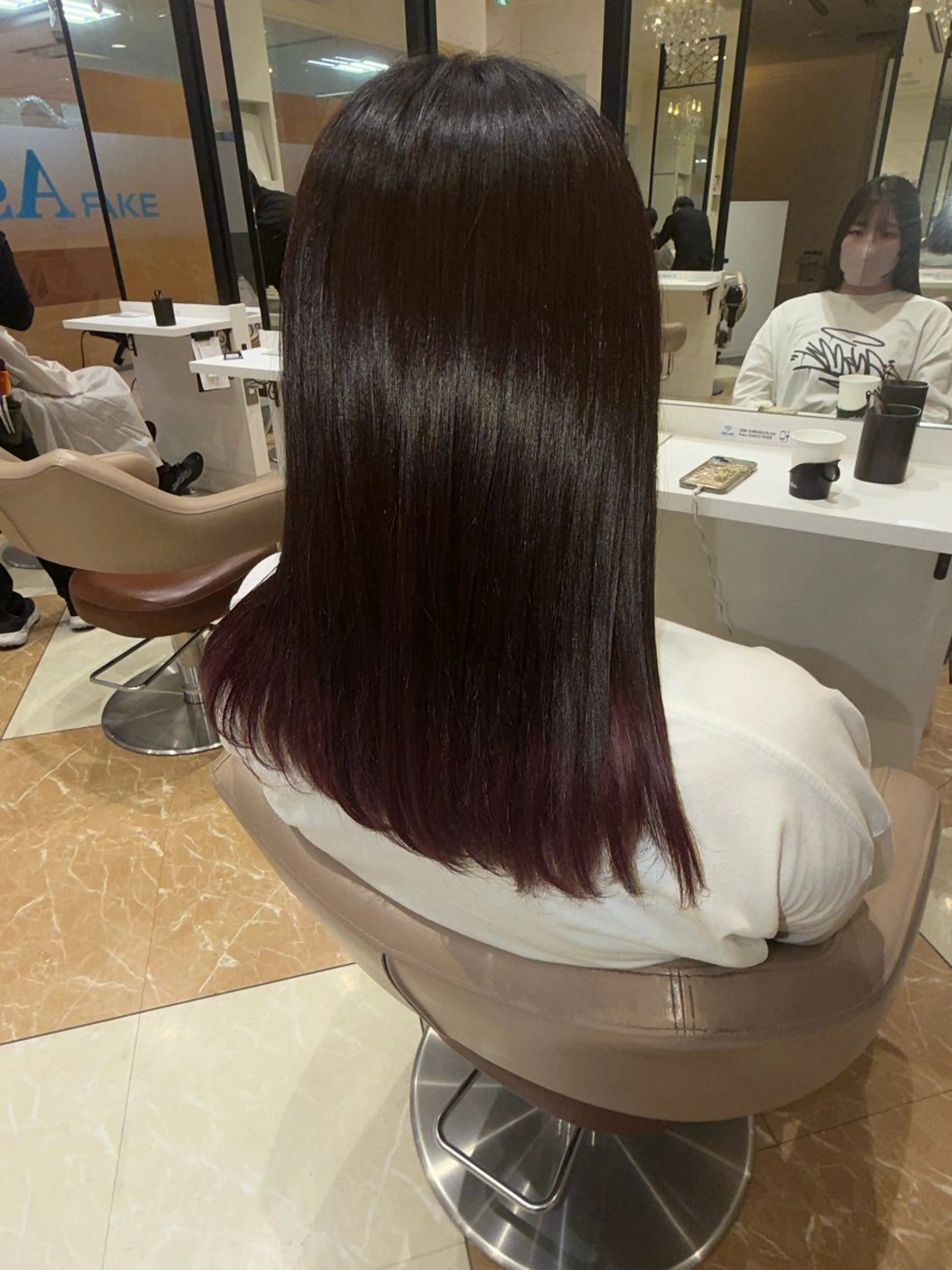 ロング カット 縮毛矯正 髪質改善カラー なーこ💖🌈のヘアスタイル