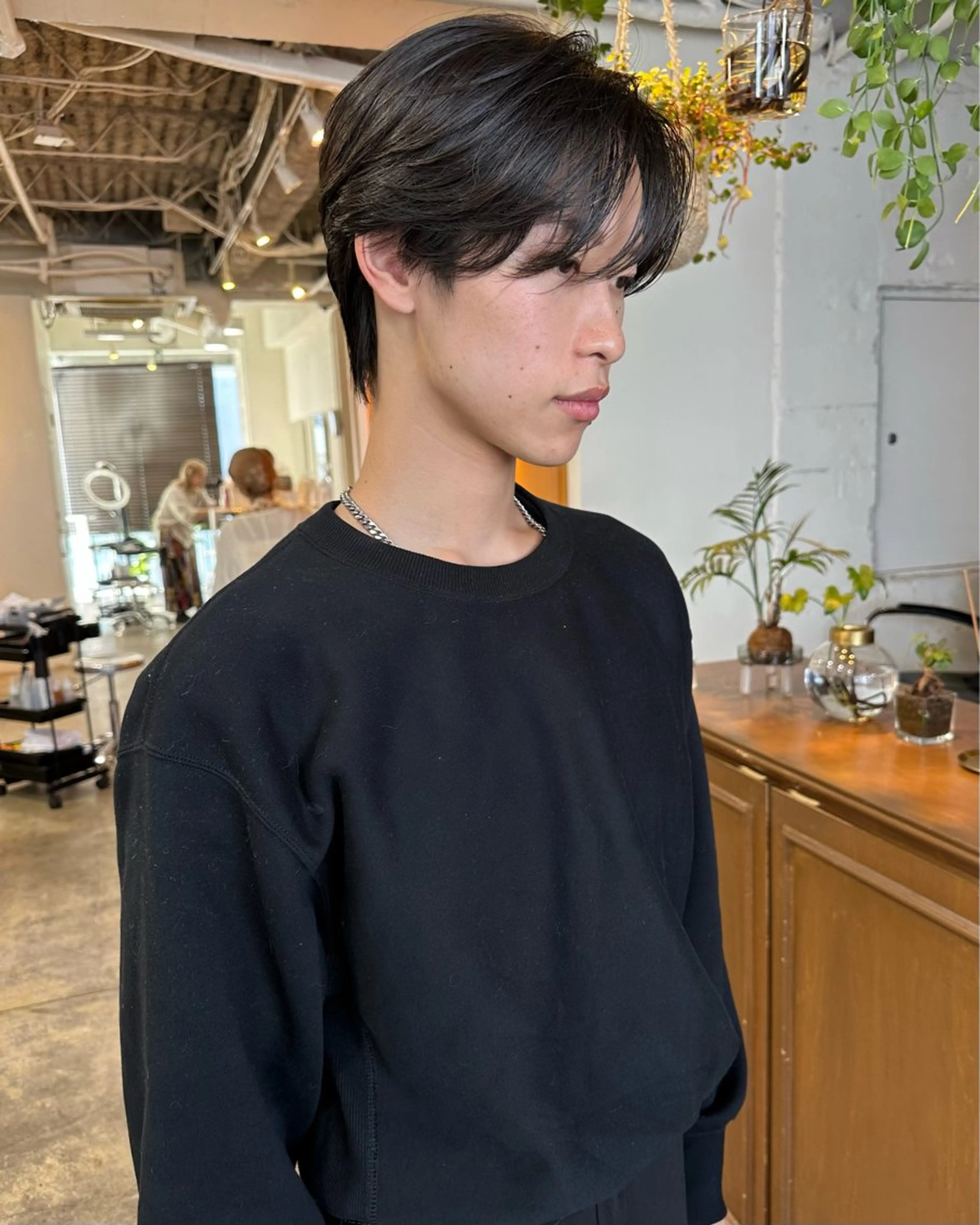 ミディアム パーマ メンズ カット パーマ グランジヘア 無造作ヘアHYUGAのヘアスタイル