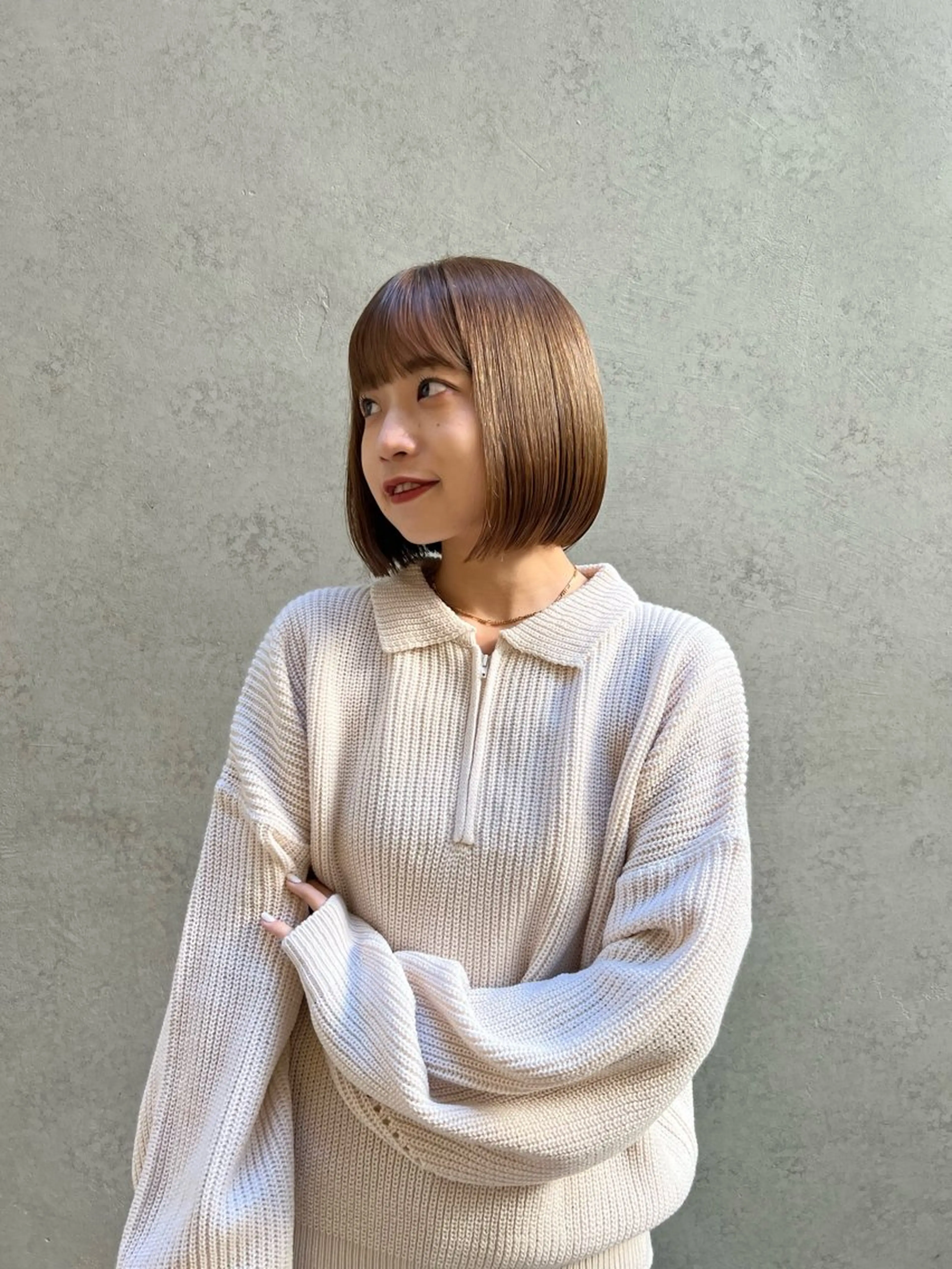 ミディアム 艶ボブ×髪質改善トリ ートメントRICOのヘアスタイル