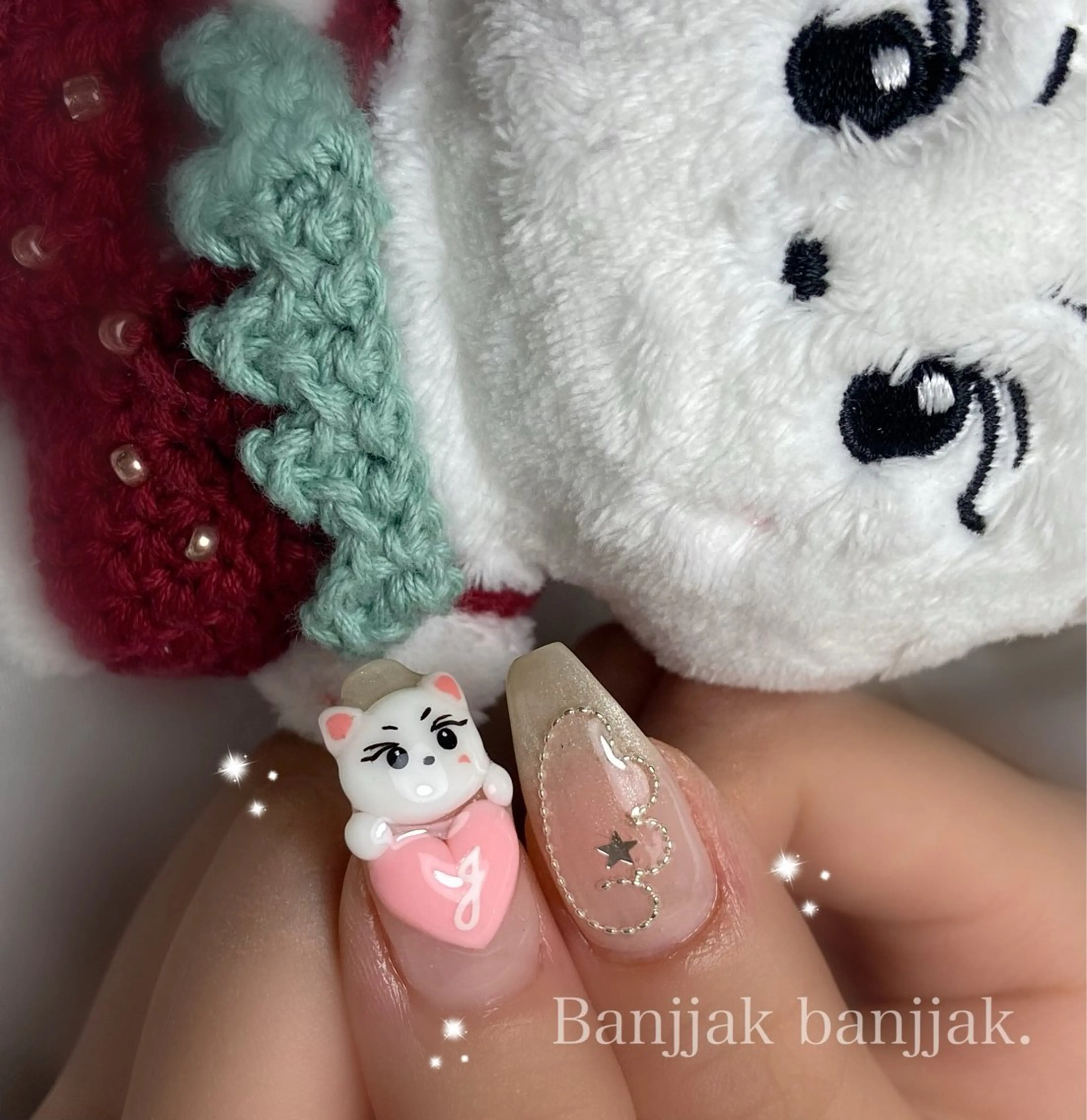 ネイル ハート ハンドネイル パンチャパンチャ ネイルサロンのネイルデザイン