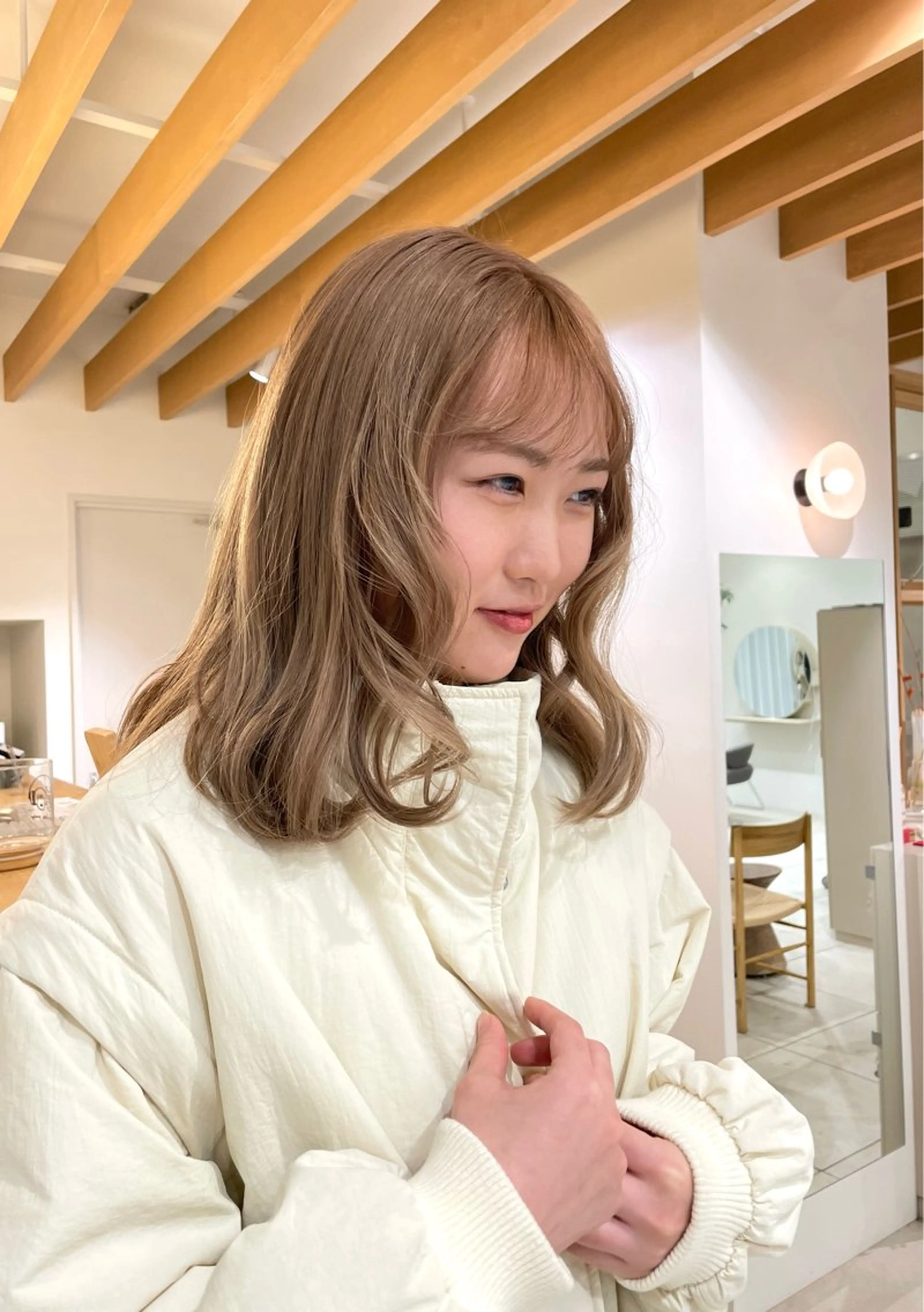 ミディアム カラー ベージュカラー ヘアカラー 矢場町/酸性ストレー ト/髪質改善/リオのヘアスタイル