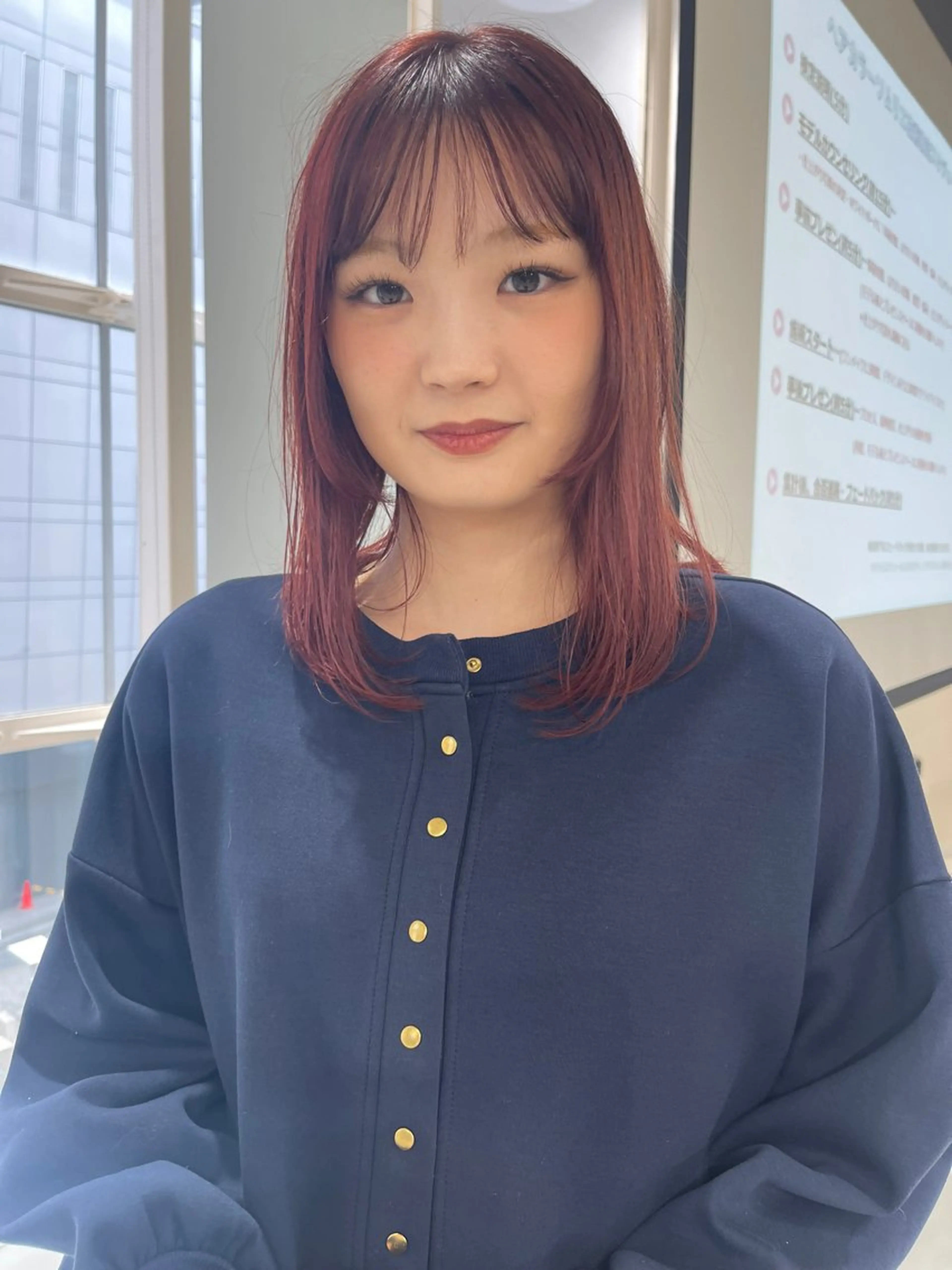 ミディアム カラー ブリーチ ダブルカラー ブリーチなしカラー ヘアカラー Terve.野崎 真里奈のヘアスタイル