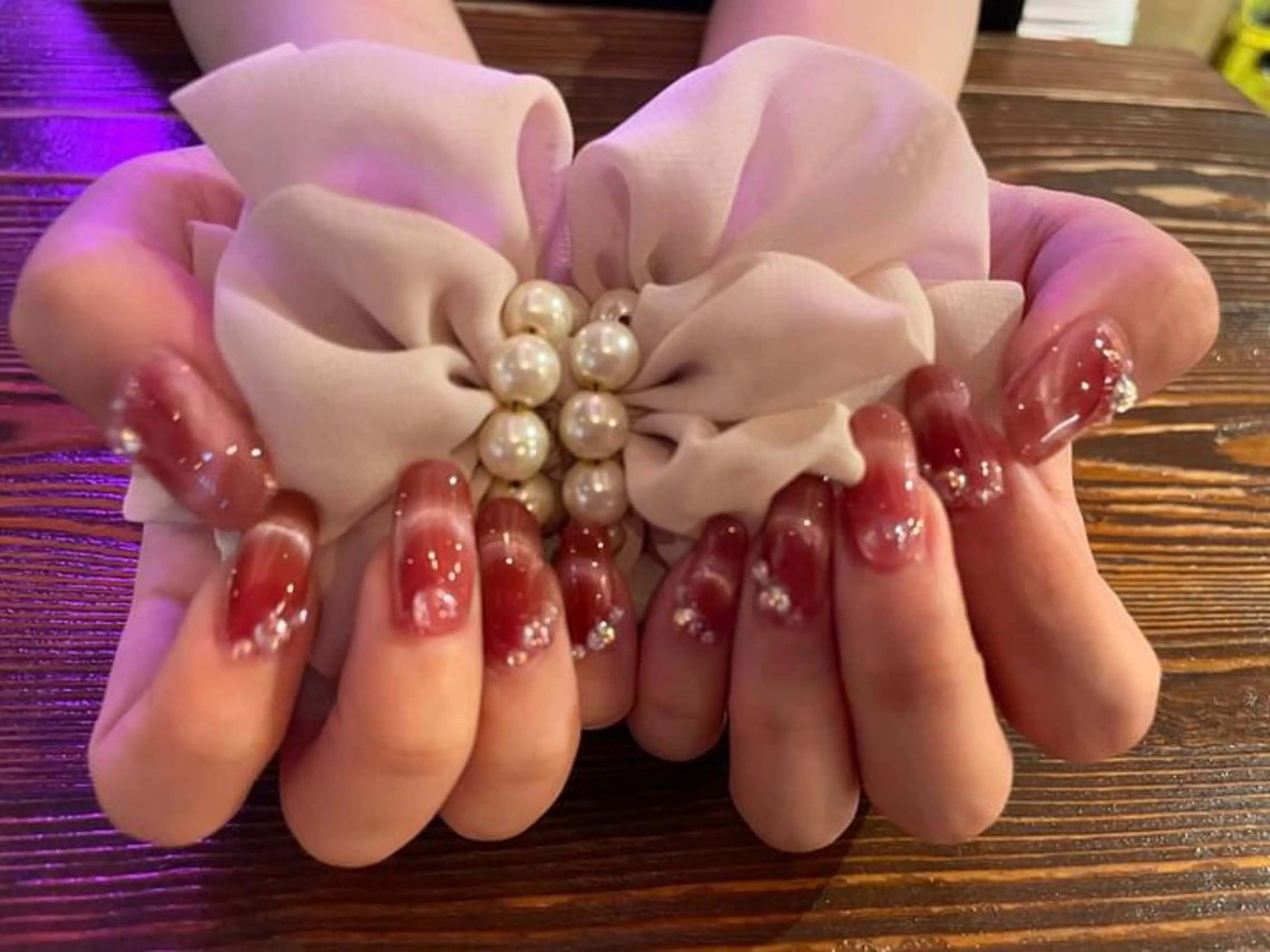 ネイル フレンチネイル キラキラネイル マグネットネイル nail spaß所属・WAKALU .のネイルデザイン