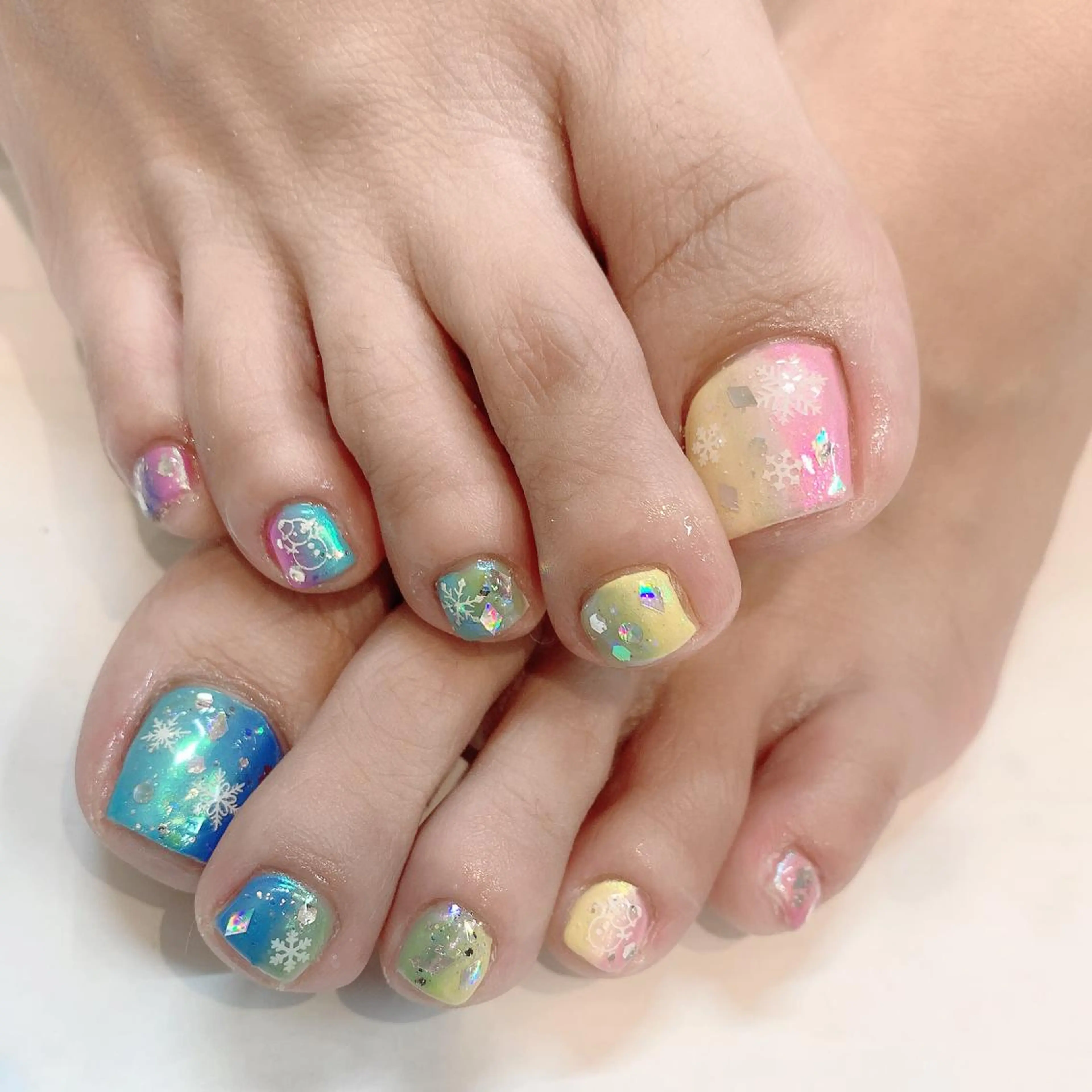 ネイル アートネイル オーロラネイル フットネイル グラデーション 持ち込み ハンドネイル フットネイル Adite nailのネイルデザイン