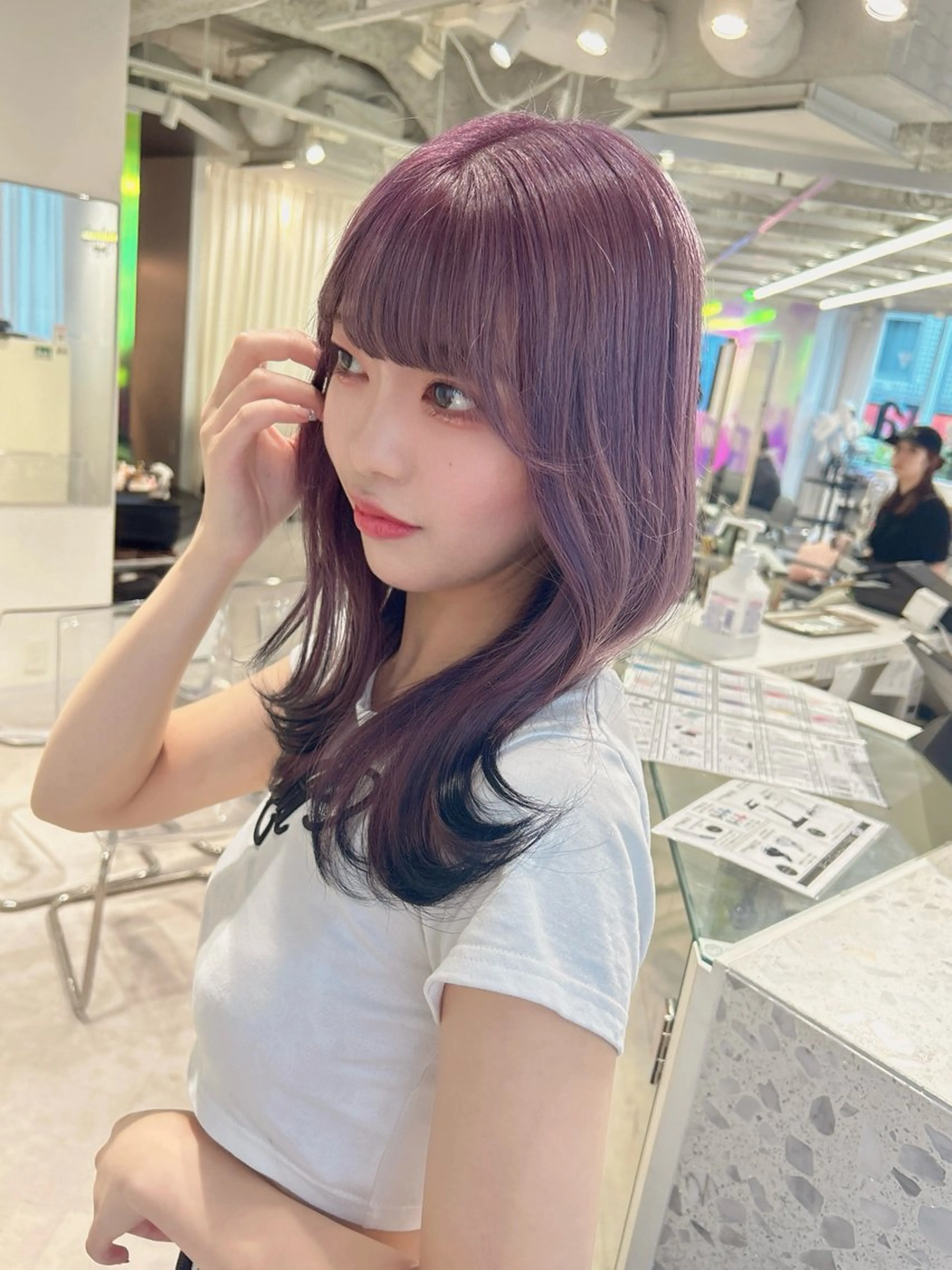 セミロング カラー カット ヘアカラー トリートメント 韓国ハッシュカット/ 新宿/髪質改善/岡崎のヘアスタイル