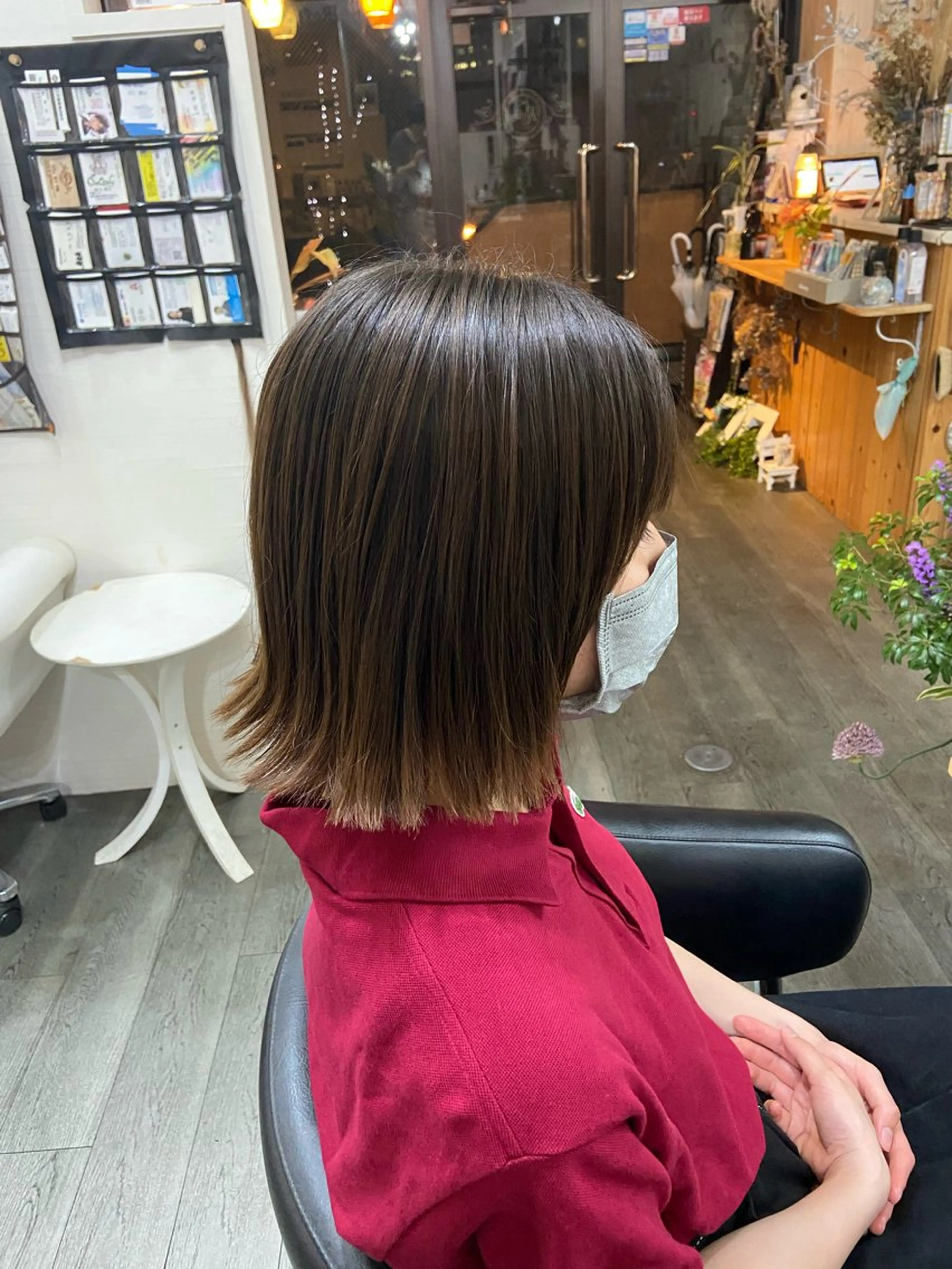 ミディアム ボブ レイヤーカット 外ハネヘア 【縮毛矯正＆カラー】 RAN.のヘアスタイル