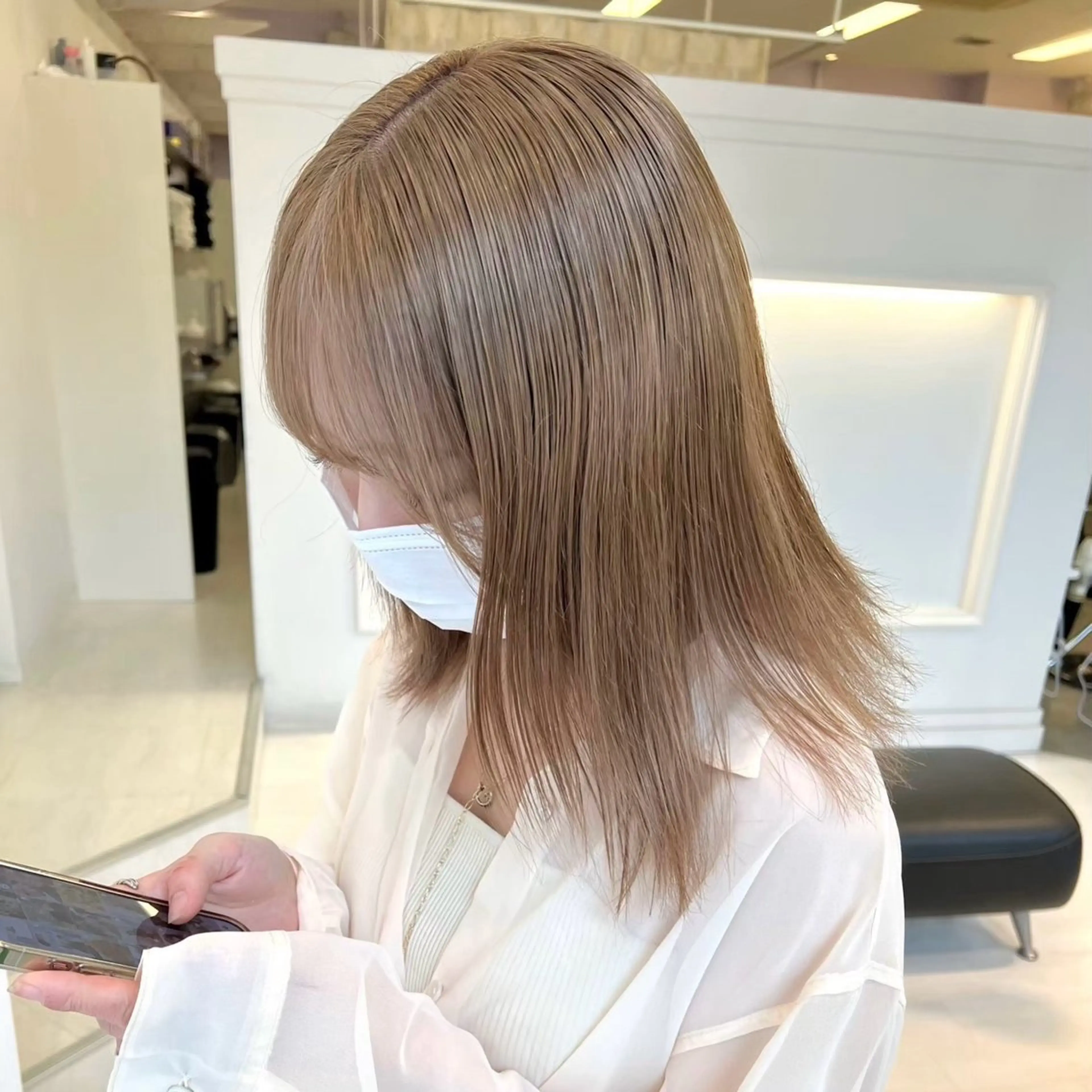 ミディアム カラー ヘアカラー ParveMix 🩶🫧入江 香名のヘアスタイル