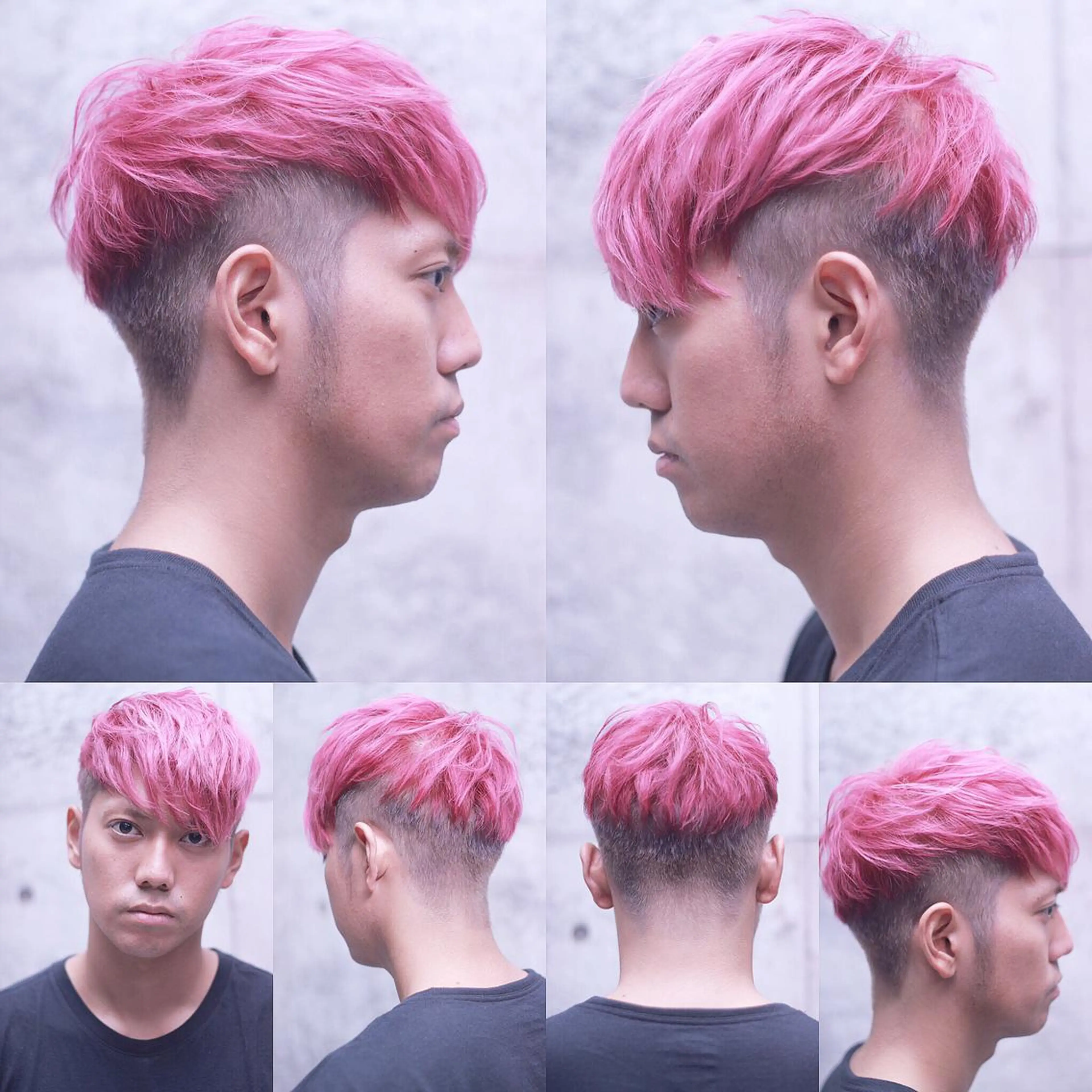 ショート カラー メンズ メンズブリーチ ブリーチ ピンクカラー cachecache所属・及川 光のヘアスタイル