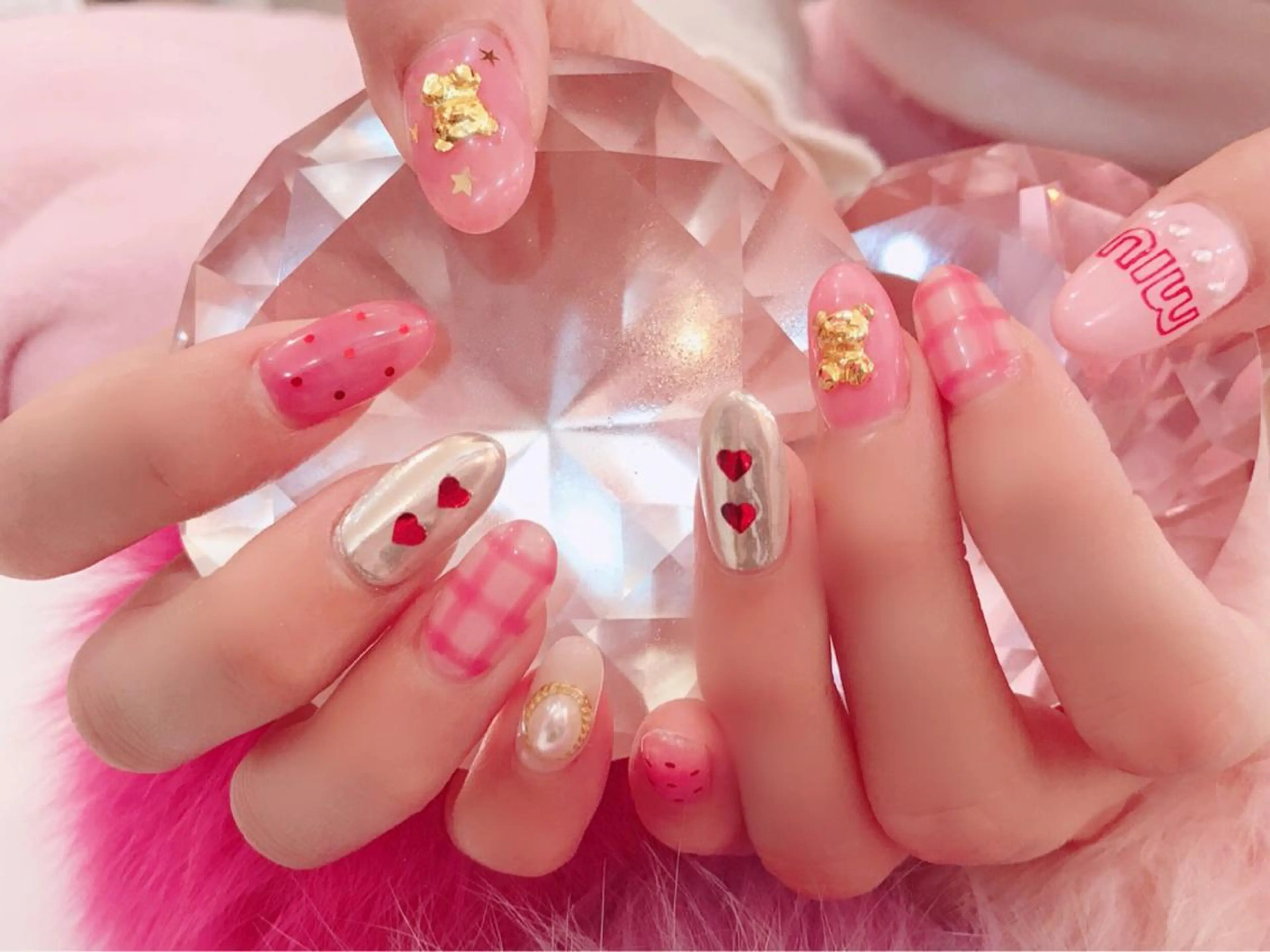 ミディアム カラー メンズ キッズ ネイル ジェルネイル ラメ(グリッター) メンズネイル 持ち込み スカルプネイル NAILSGOGO shibuyaのネイルデザイン