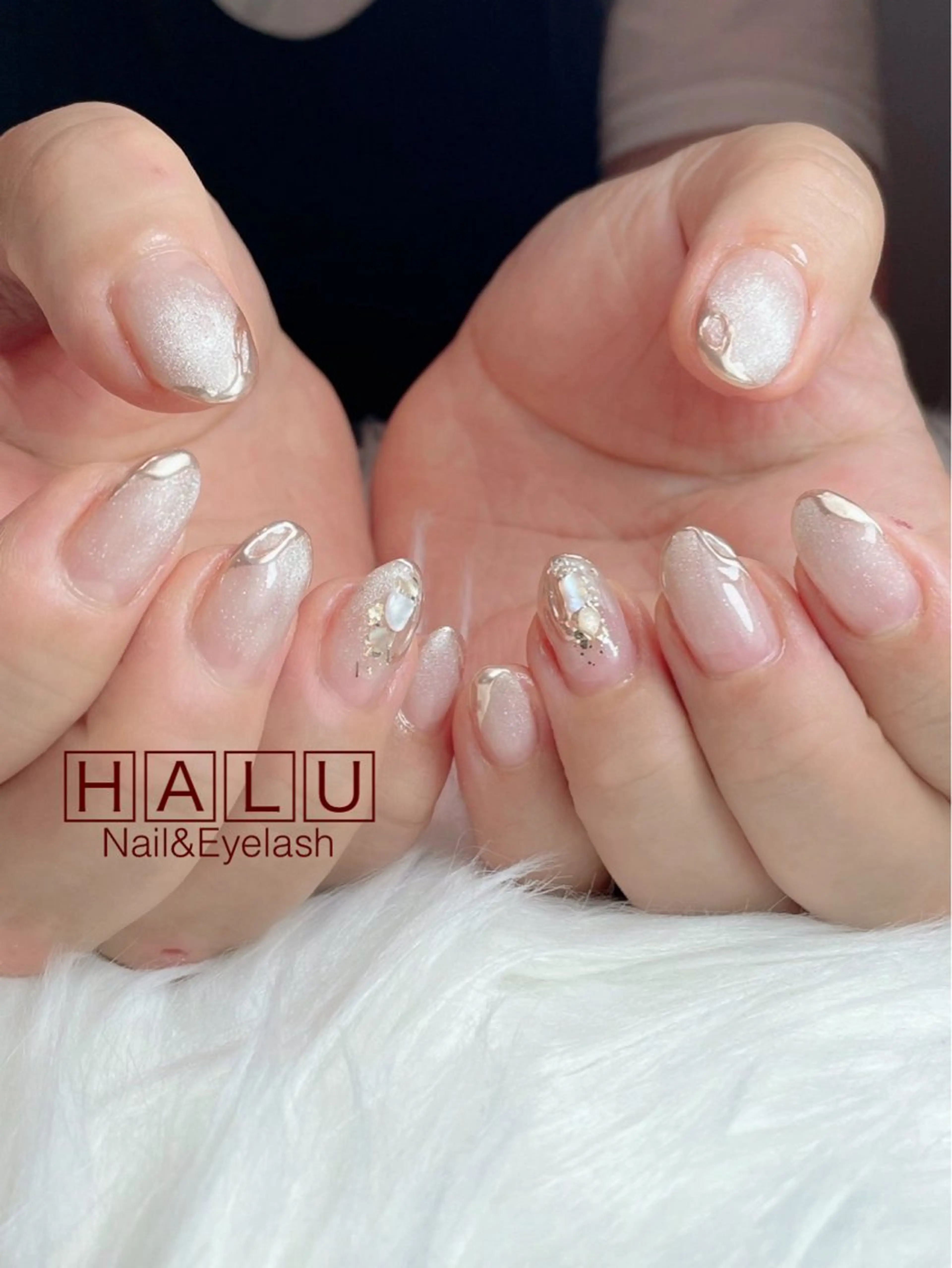 ネイル マグネットネイル ミラーネイル HALU ハルのネイルデザイン