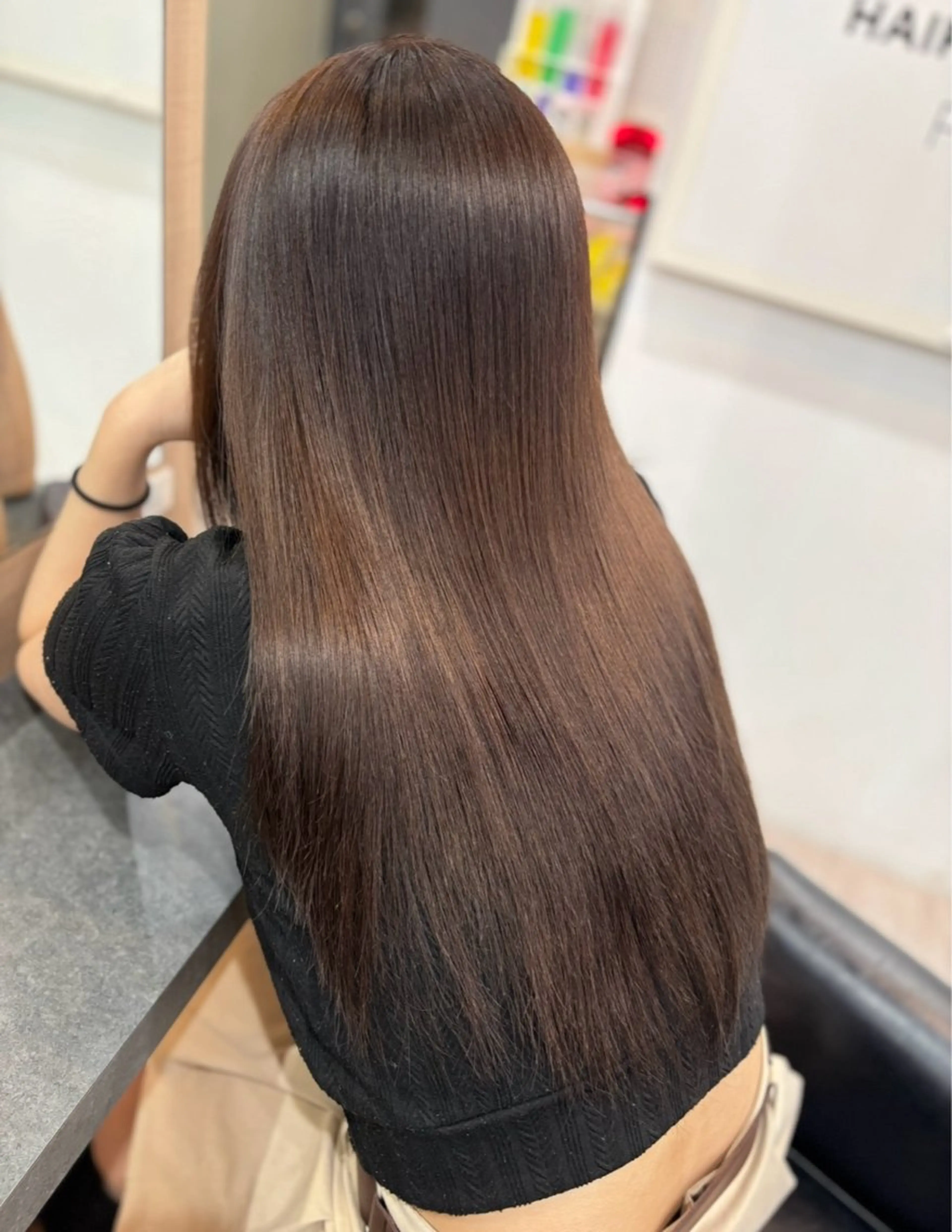 ロング カラー ブリーチ ブラウンカラー チョコレートブラウン エクステ 髪質改善 カット ヘアカラー トリートメント 横浜/エクステ特化× 艶カラー/あいかのヘアスタイル