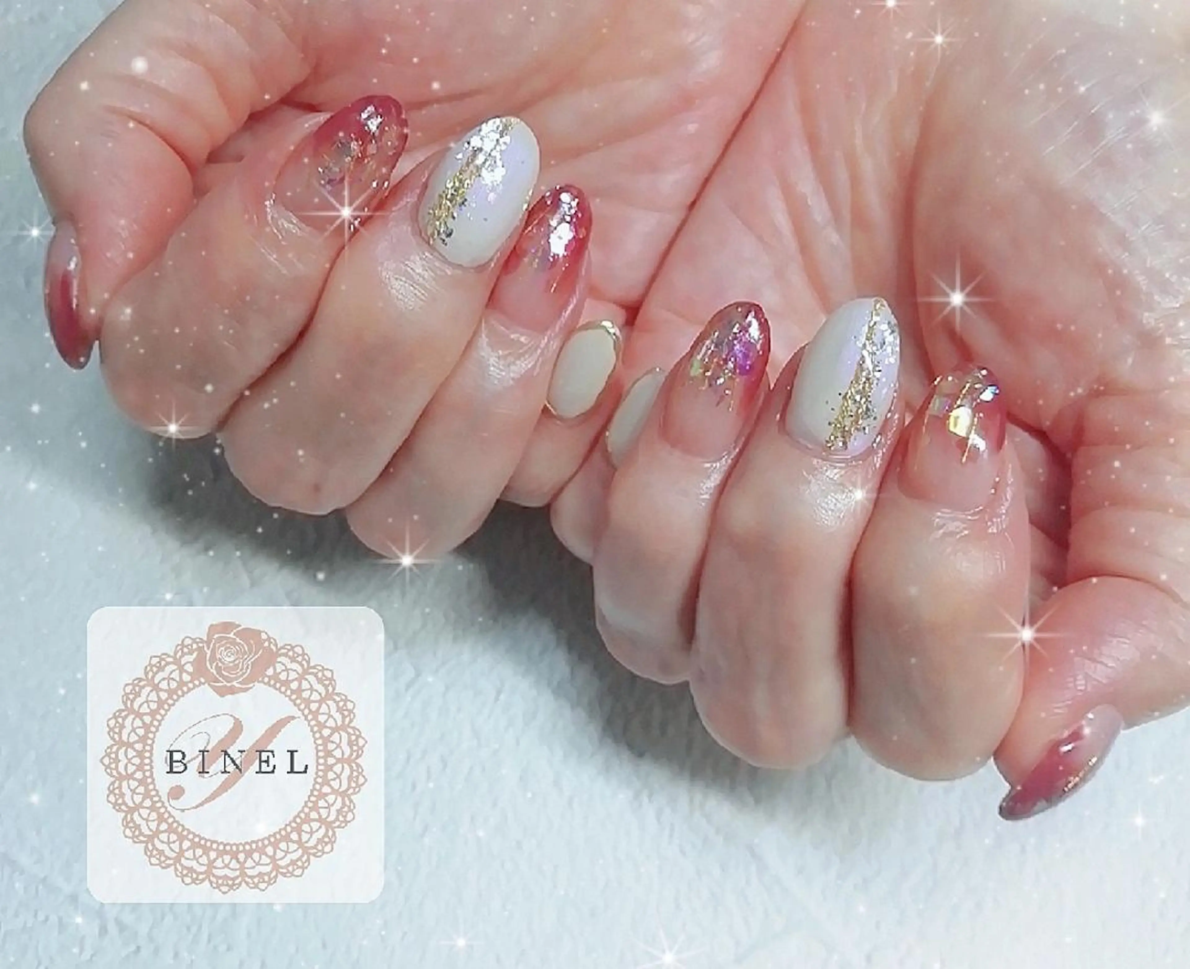 ネイル 持ち込み ニュアンスネイル ハンドネイル Nail Salon Y.BINELのネイルデザイン