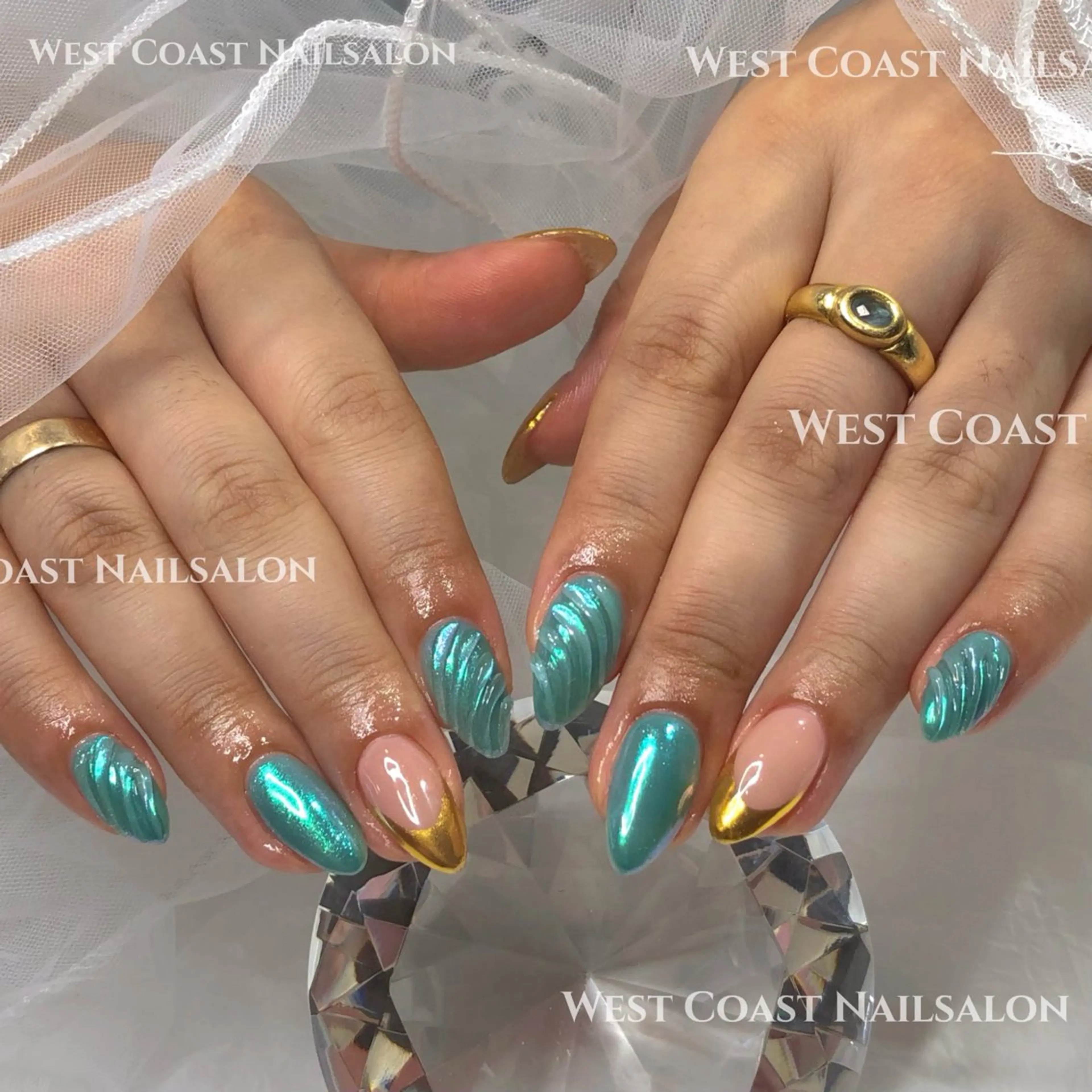 ネイル リボン、ガーリー パーツ放題専門店のネイルデザイン