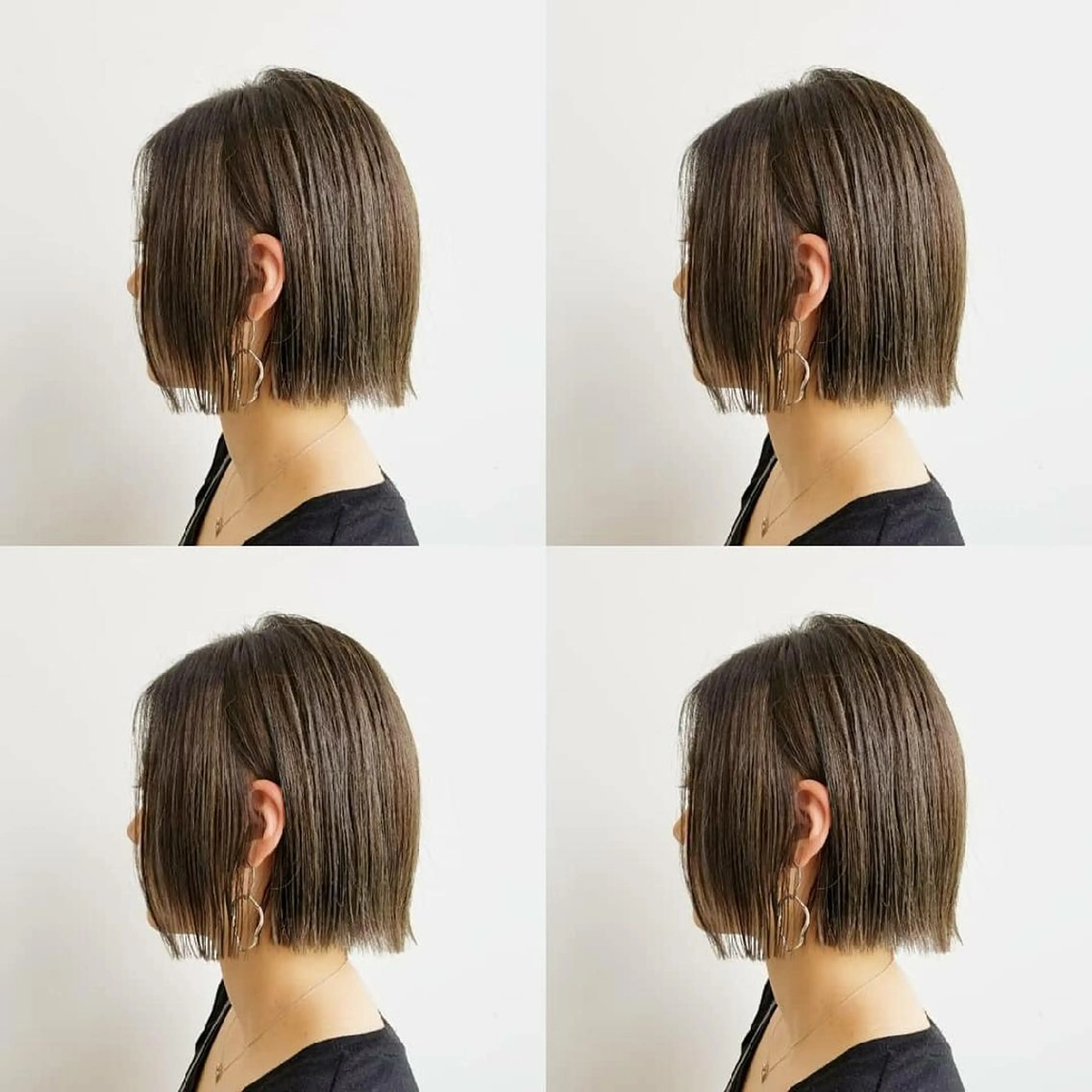 ショート カラー 切りっぱなしボブ ボブ iplus✴ まつげ、眉毛、耳つぼのマツエク・マツパデザイン