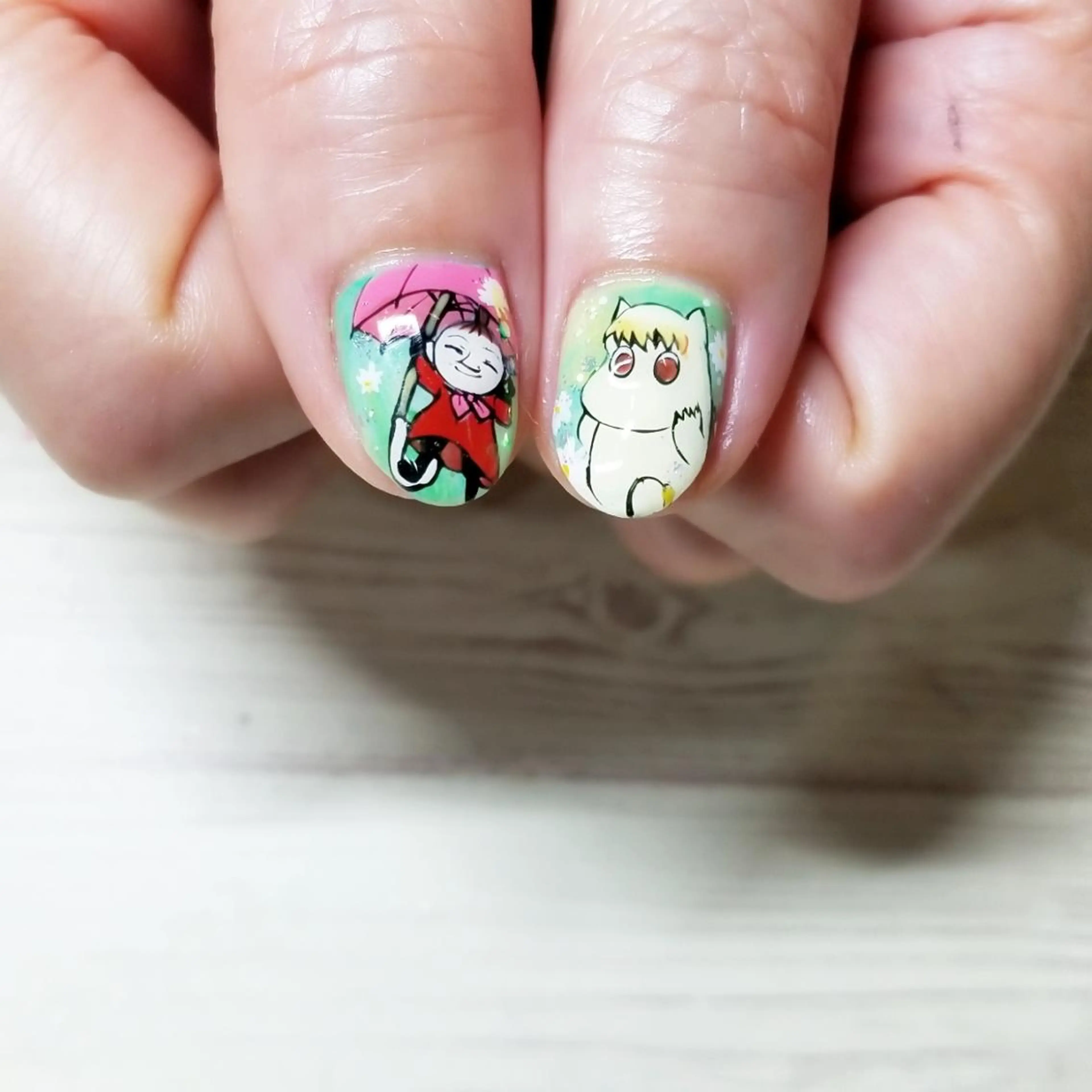 ネイル グリーン 春ネイル おで@ oderi_nailのネイルデザイン