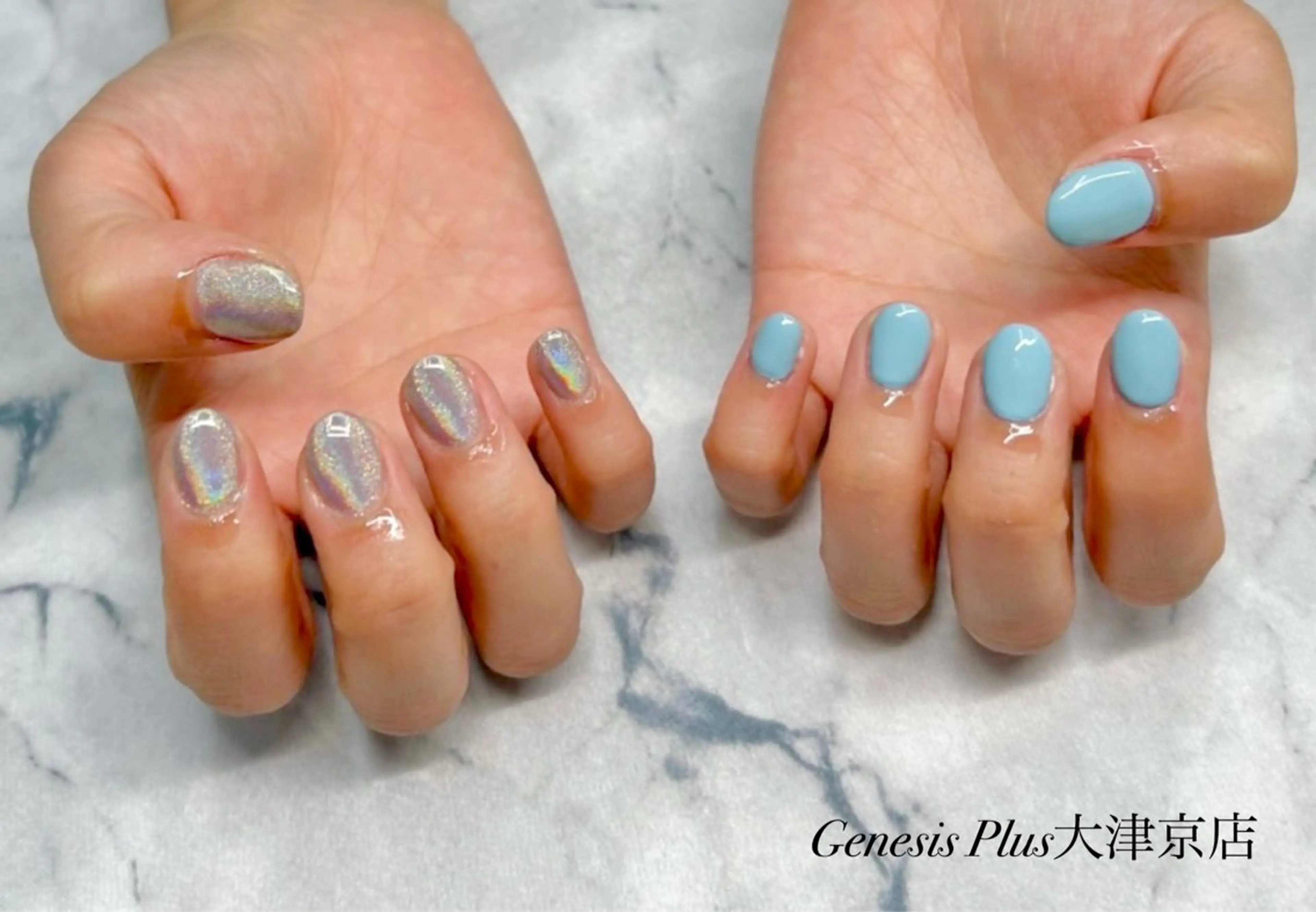 ネイル オーロラネイル ミラーネイル ワンカラーネイル Genesis Plus大津京店のエステ・リラクイメージ