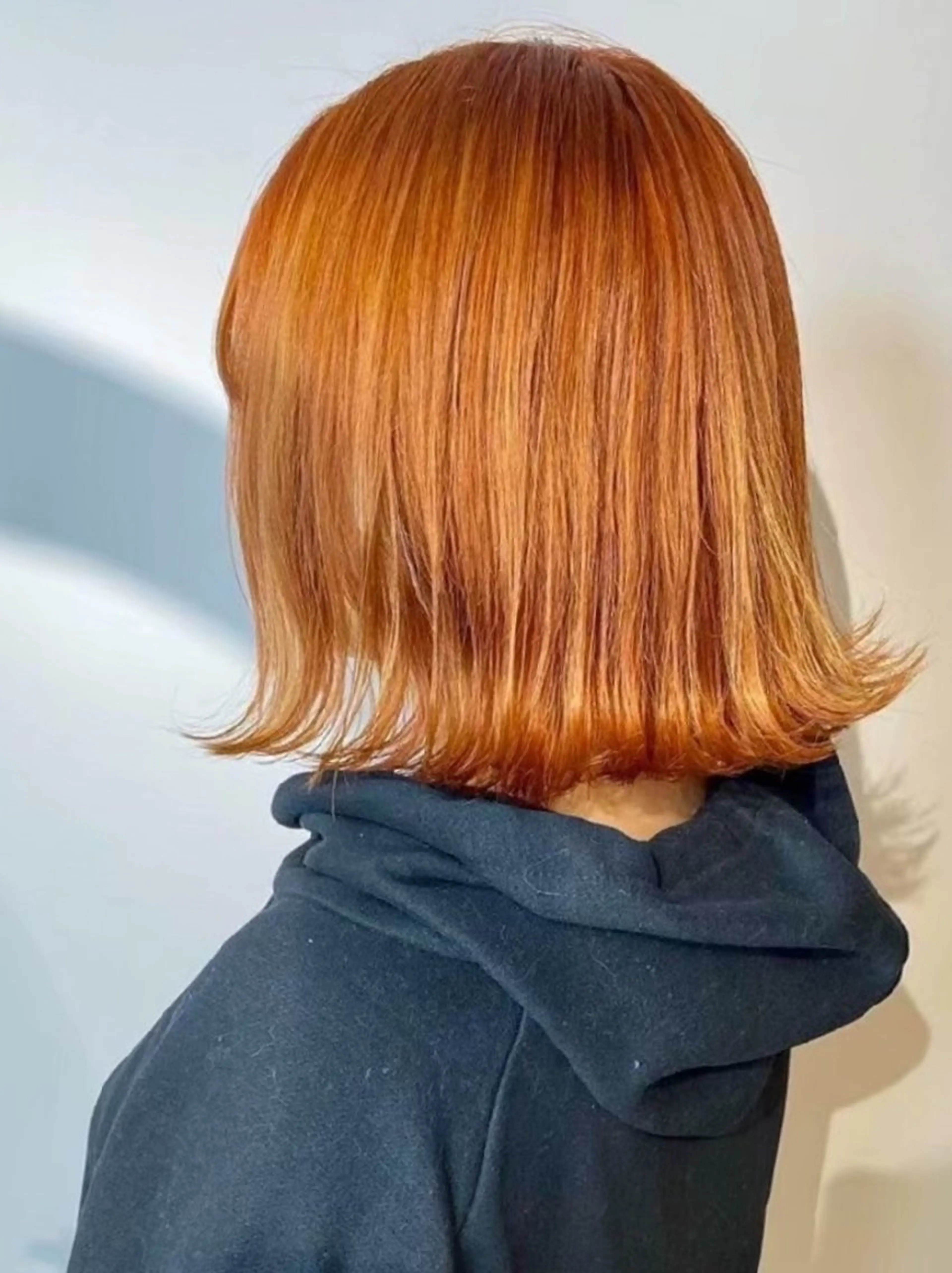 カラー ミディアム ハイトーンカラー オレンジ ボブ カット ヘアカラー 横川/髪質改善/ メンズパーマ特化吉良のヘアスタイル