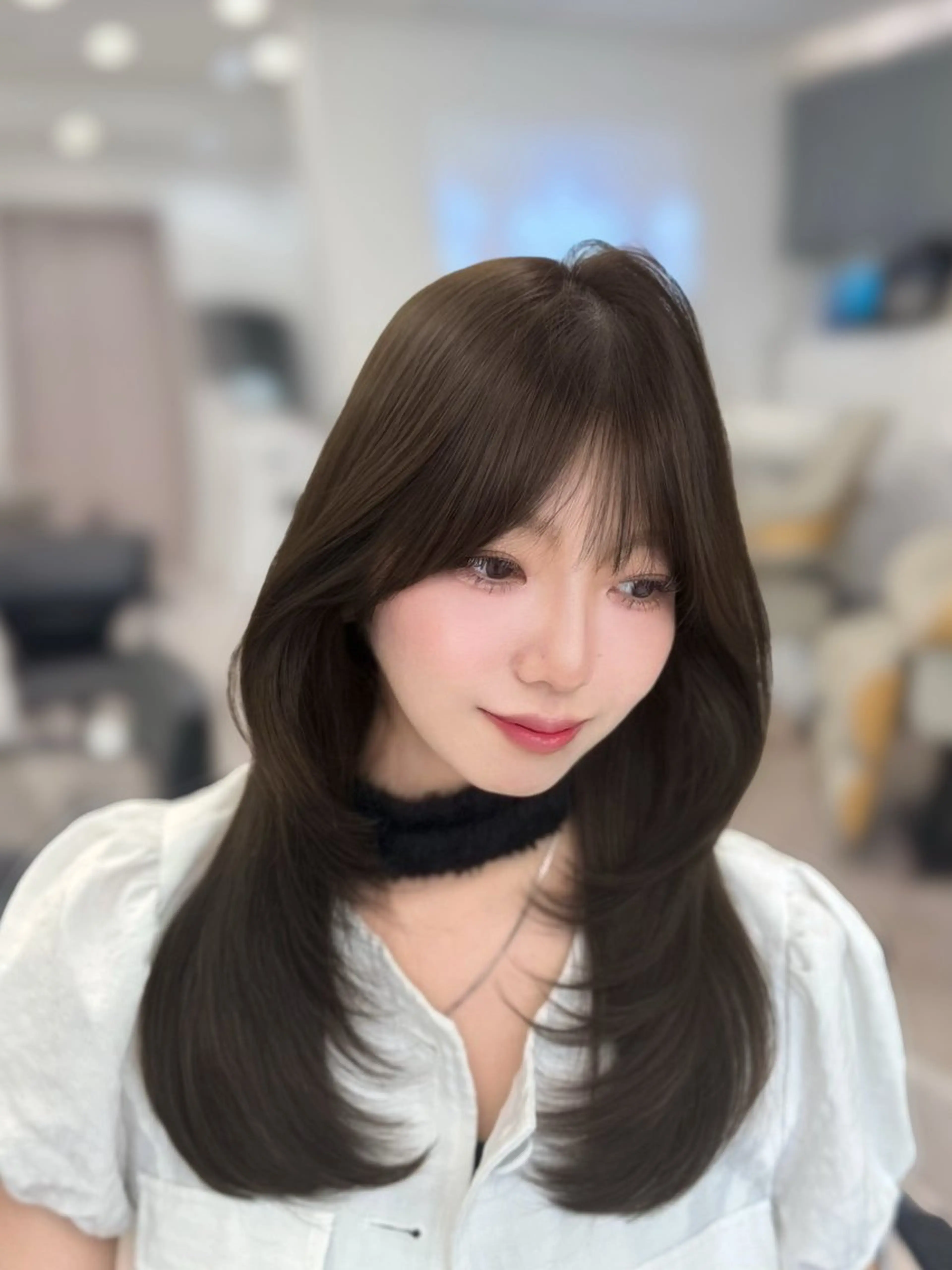 ロング レイヤーカット 韓国ガーリーヘア🎀 Sayaka🤍のヘアスタイル