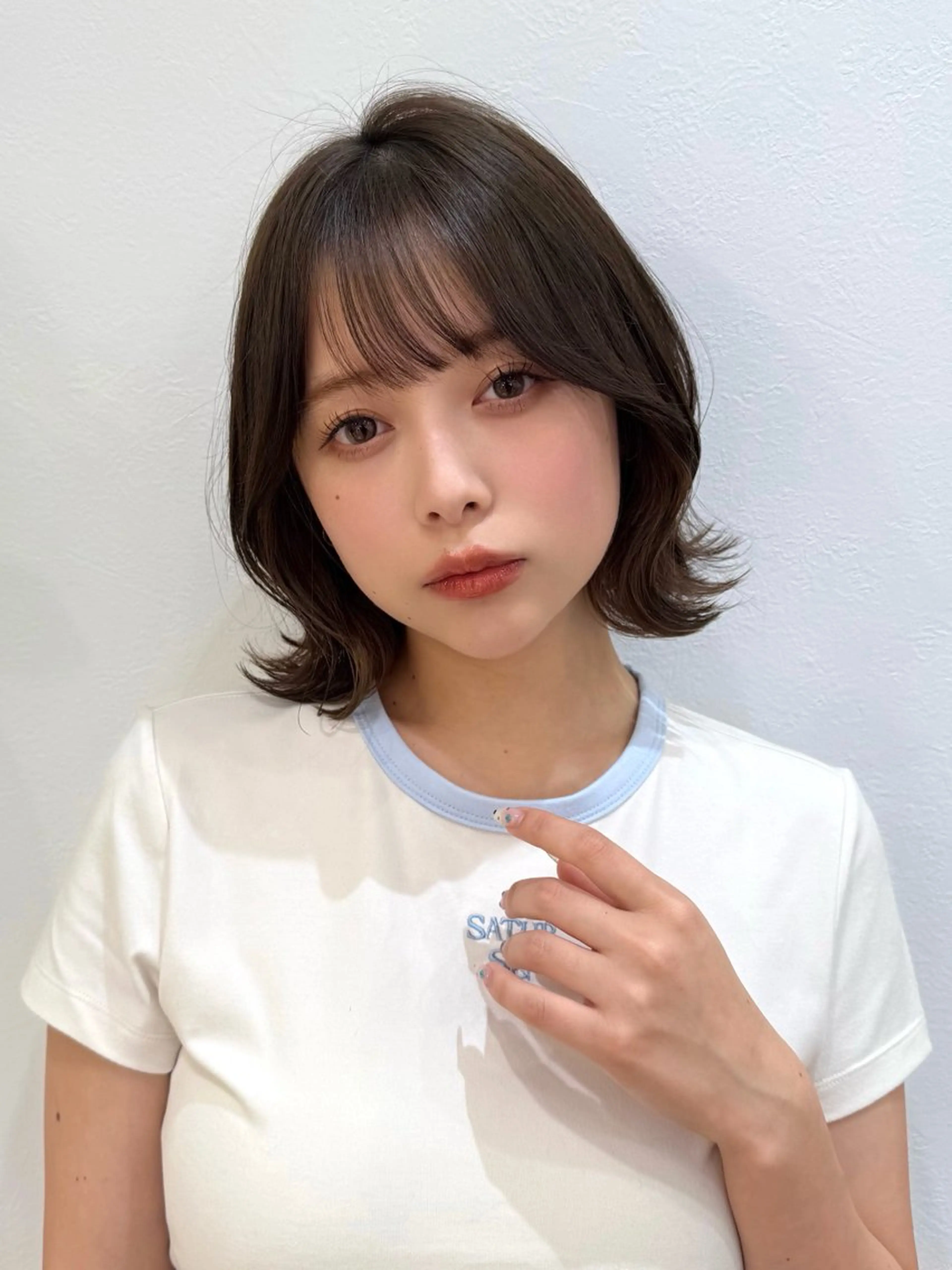 ミディアム カット ヘアカラー トリートメント 新宿/髪質改善/ボブ 韓国レイヤー大重聖斗のヘアスタイル