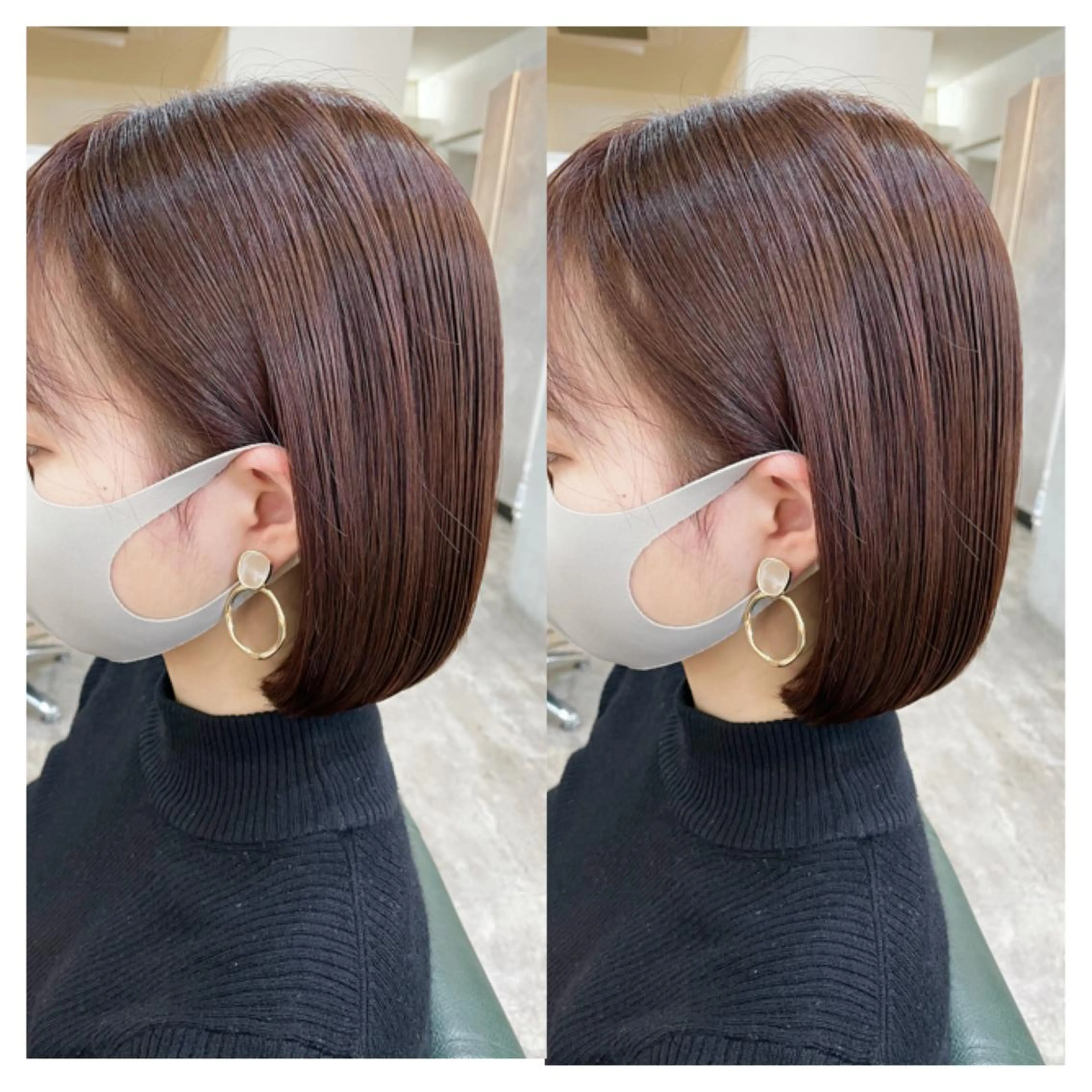 ミディアム カラー カット ヘアカラー トリートメント 村山 茉衣のヘアスタイル