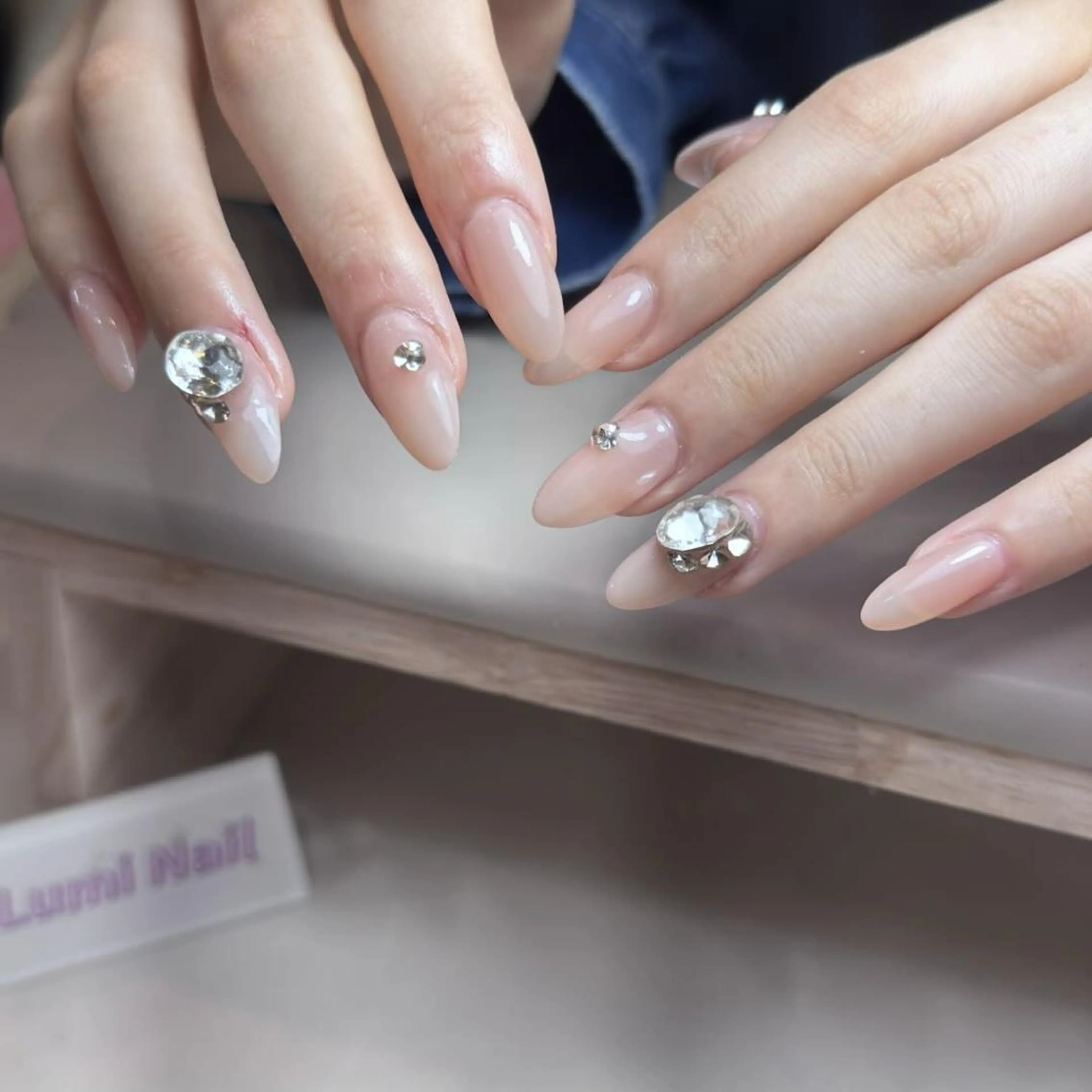 ネイル 長さ出し フットネイル フレンチネイル ジェルネイル ガラスフレンチ 神本 嵐のネイルデザイン