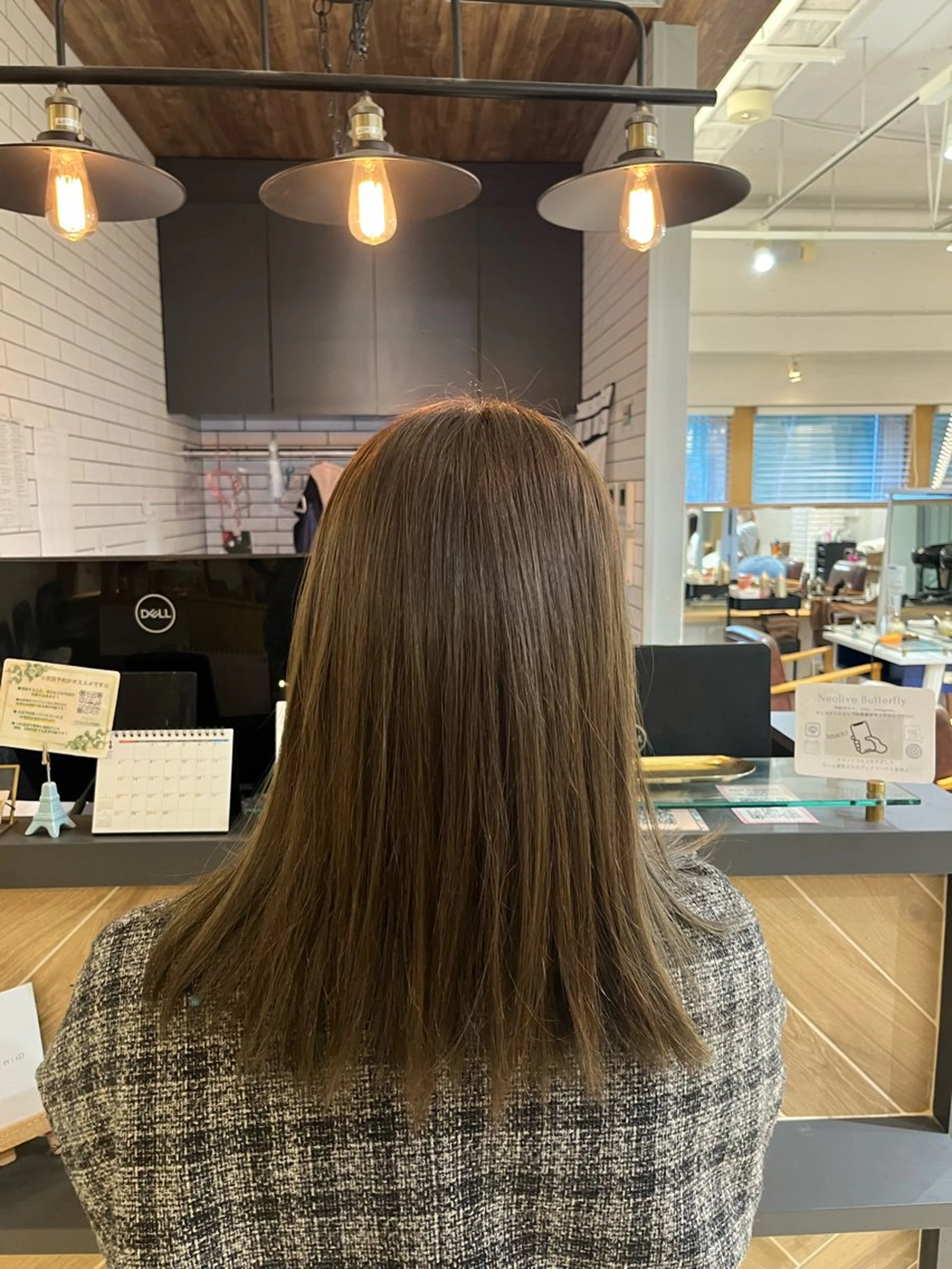 セミロング カラー オリーブカラー メンズカット/センタ ーパート /マミヤのヘアスタイル