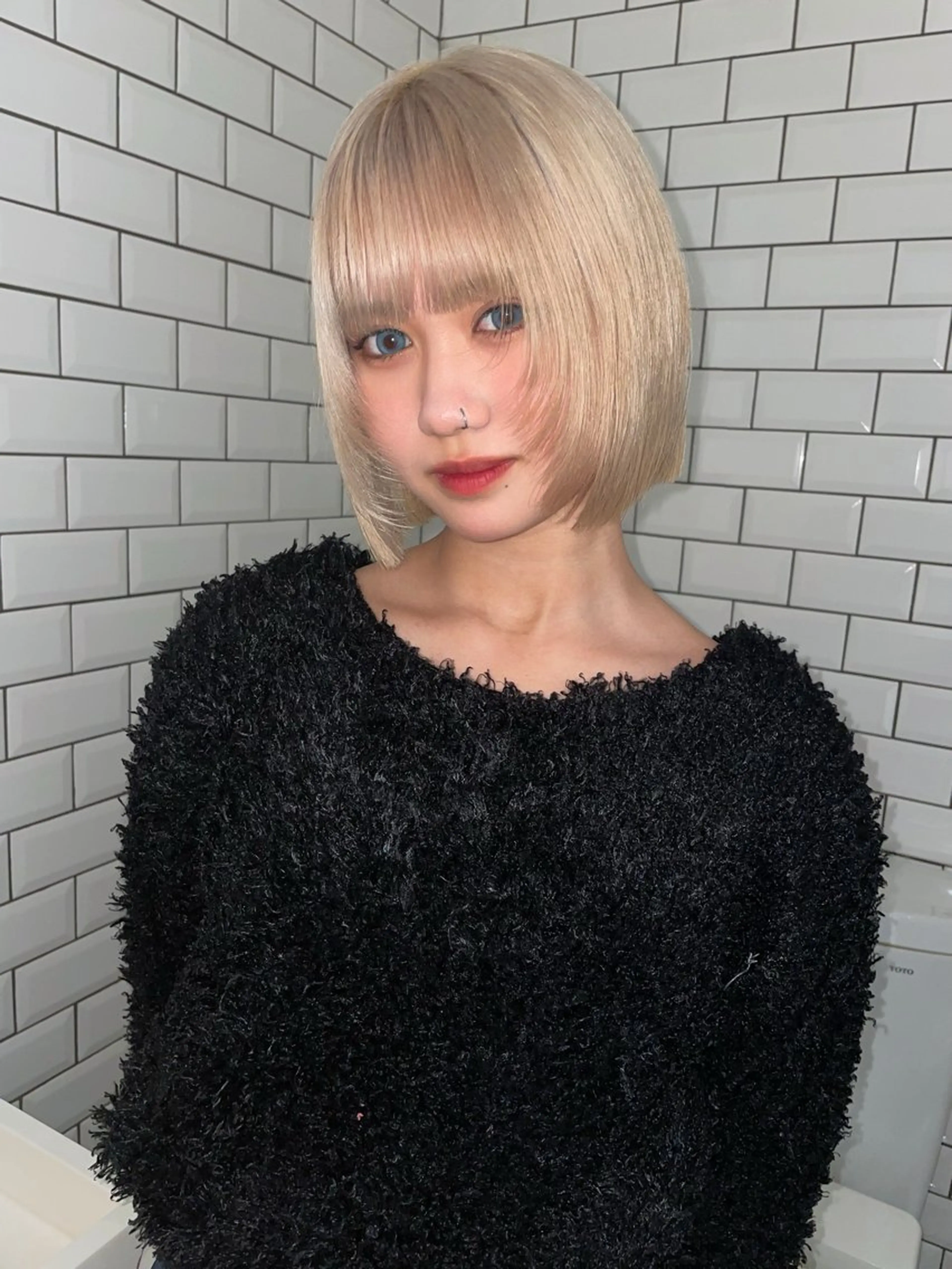 ショート カラー ボブ.顔周りカット カット/ユキカのヘアスタイル