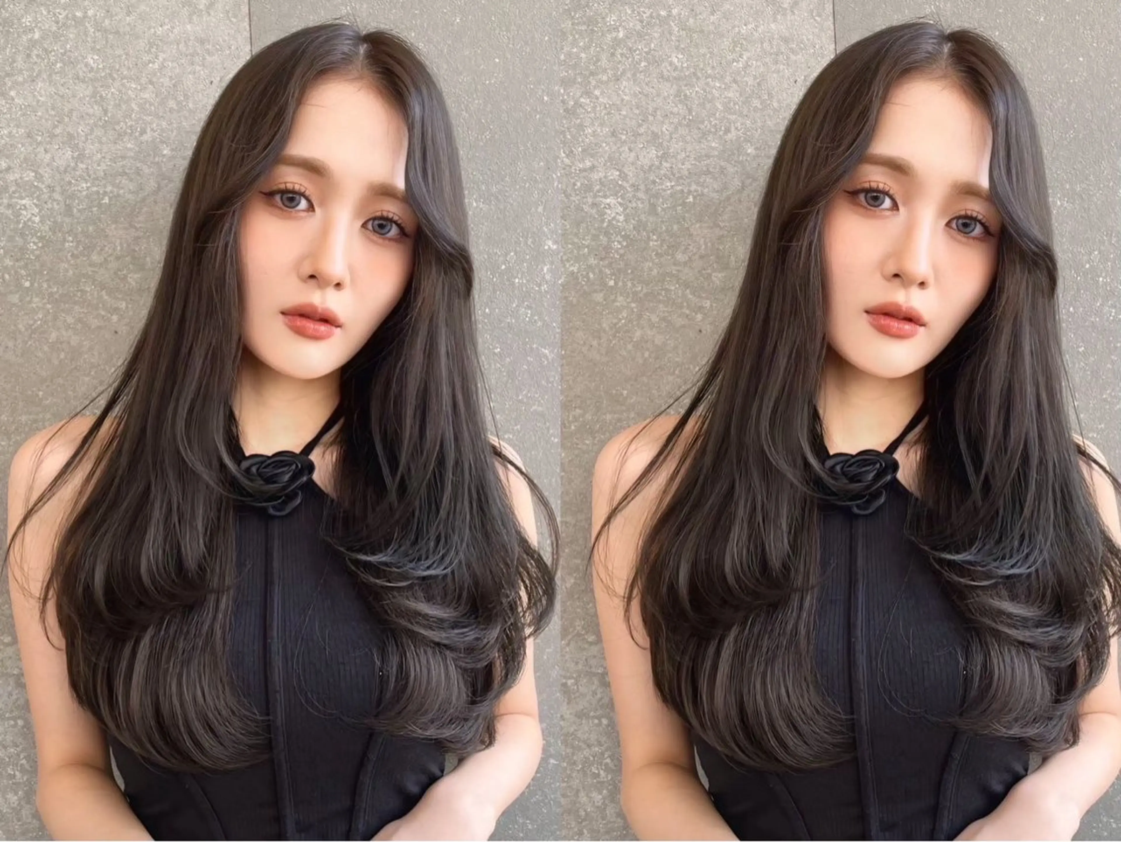 ロング カラー カット ヘアカラー トリートメント レイヤー\髪質改善 /透け感カラー/艶髪のヘアスタイル