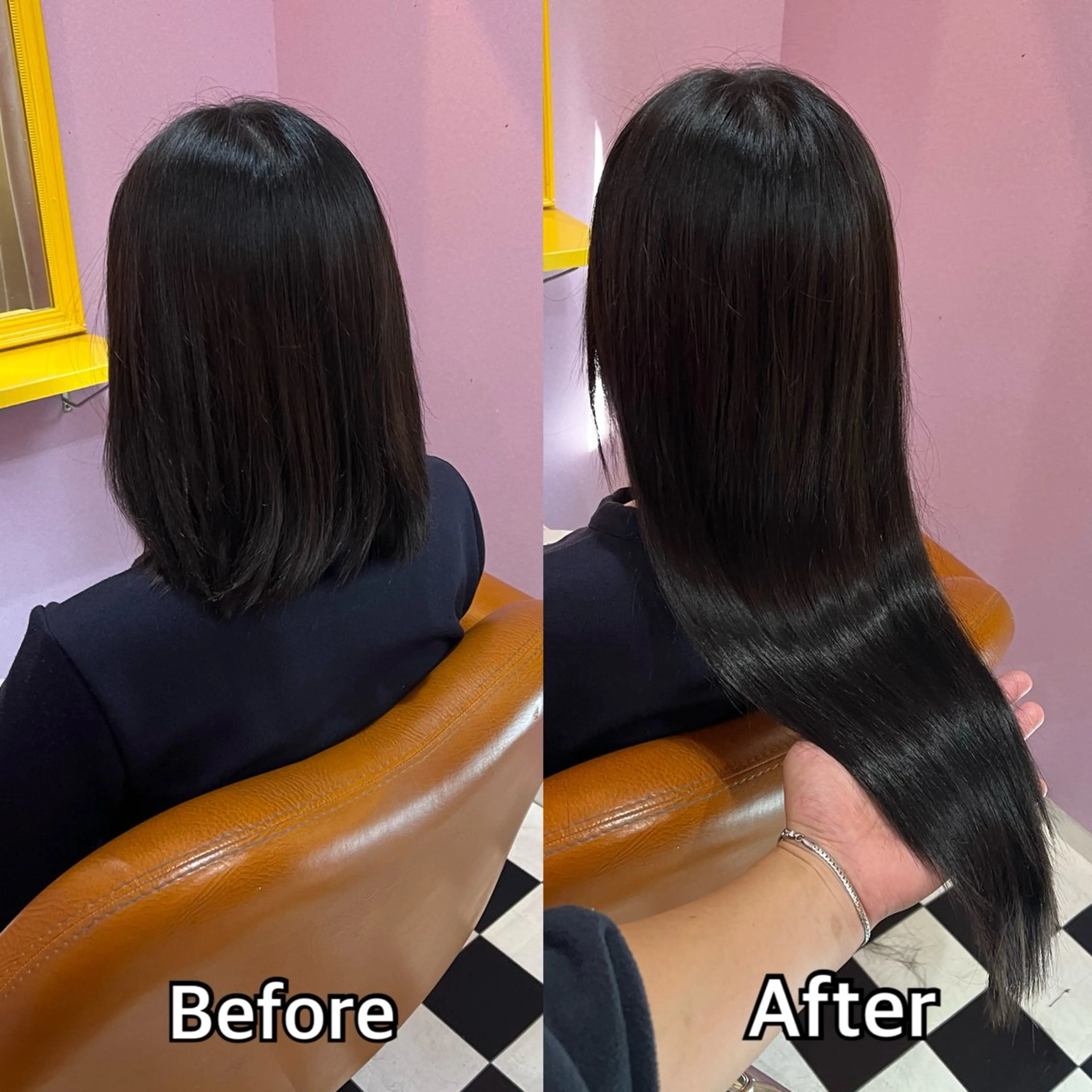 ロング エクステ シール＋ちび編み込み エクステ梅田🐨のヘアスタイル