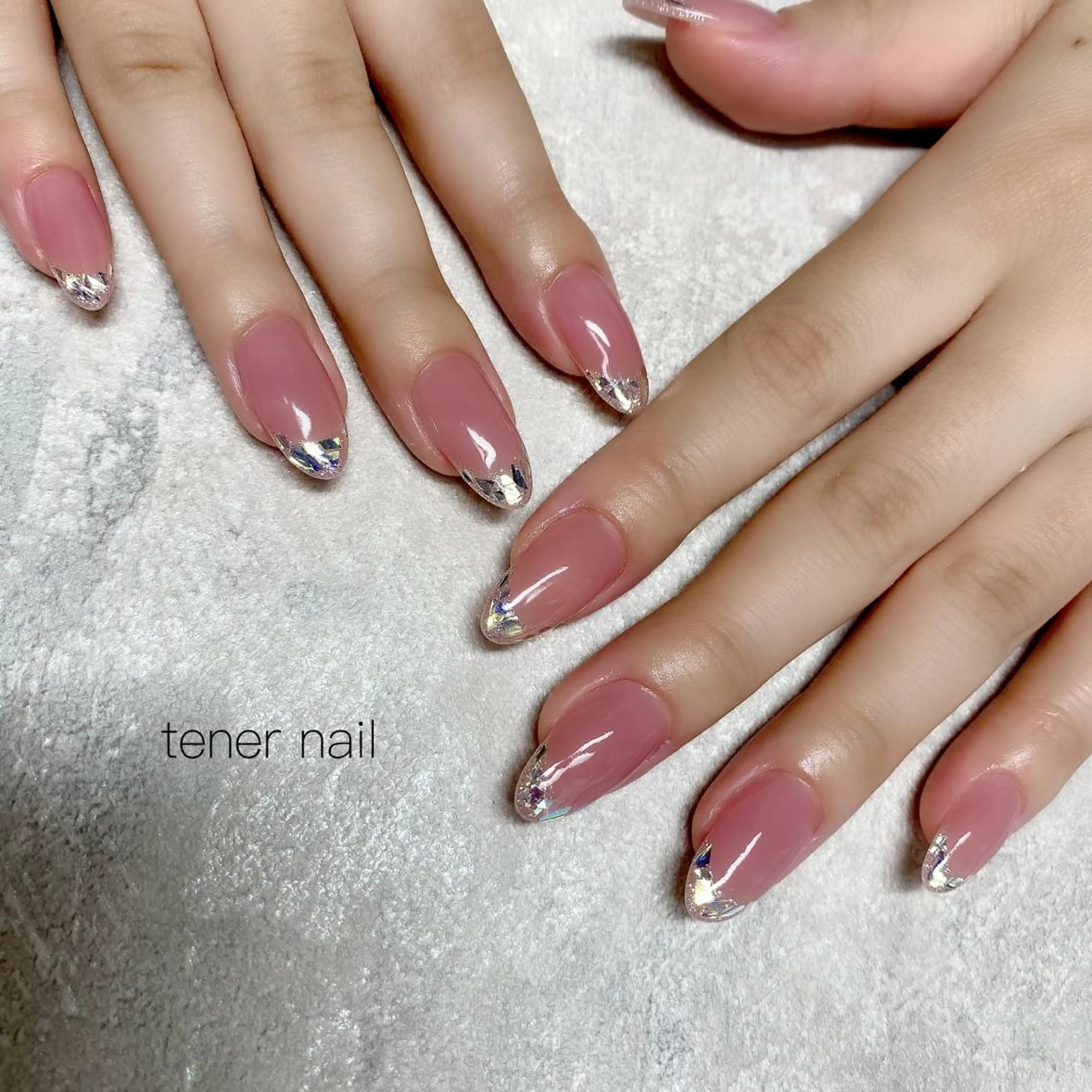 ネイル フレンチネイル ガラスフレンチ tener  nail  テネルネイル所属・テネルネイル tener nailのネイルデザイン