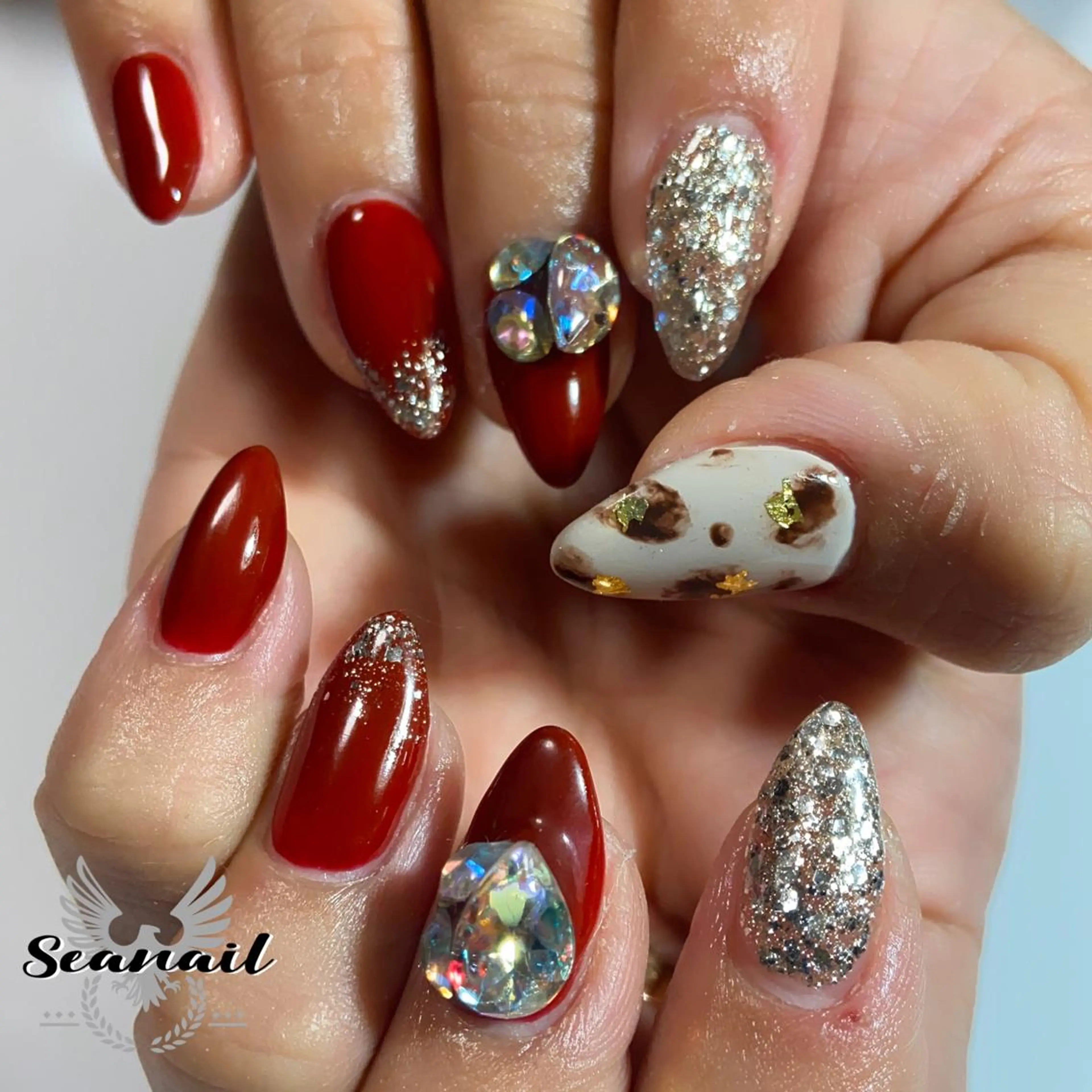 ネイル アートネイル ボルドー フットネイル ジェルネイル 持ち込み 小尾 栞のネイルデザイン