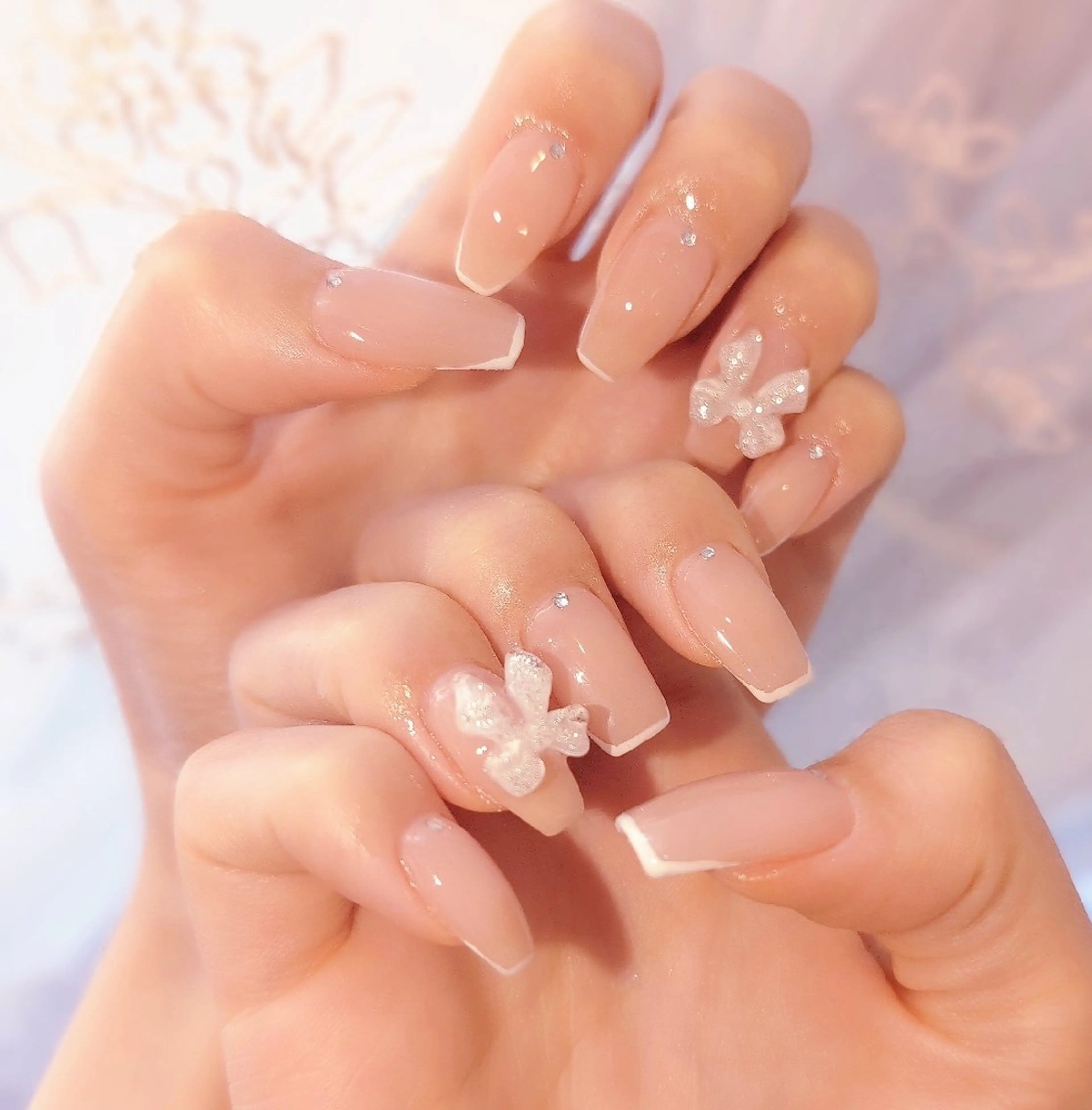 ネイル 長さ出し ジェルネイル 韓国ネイル マグネットネイル ニュアンスネイル ハンドネイル I LOVE ME  NAIL.｡.:*♡のネイルデザイン