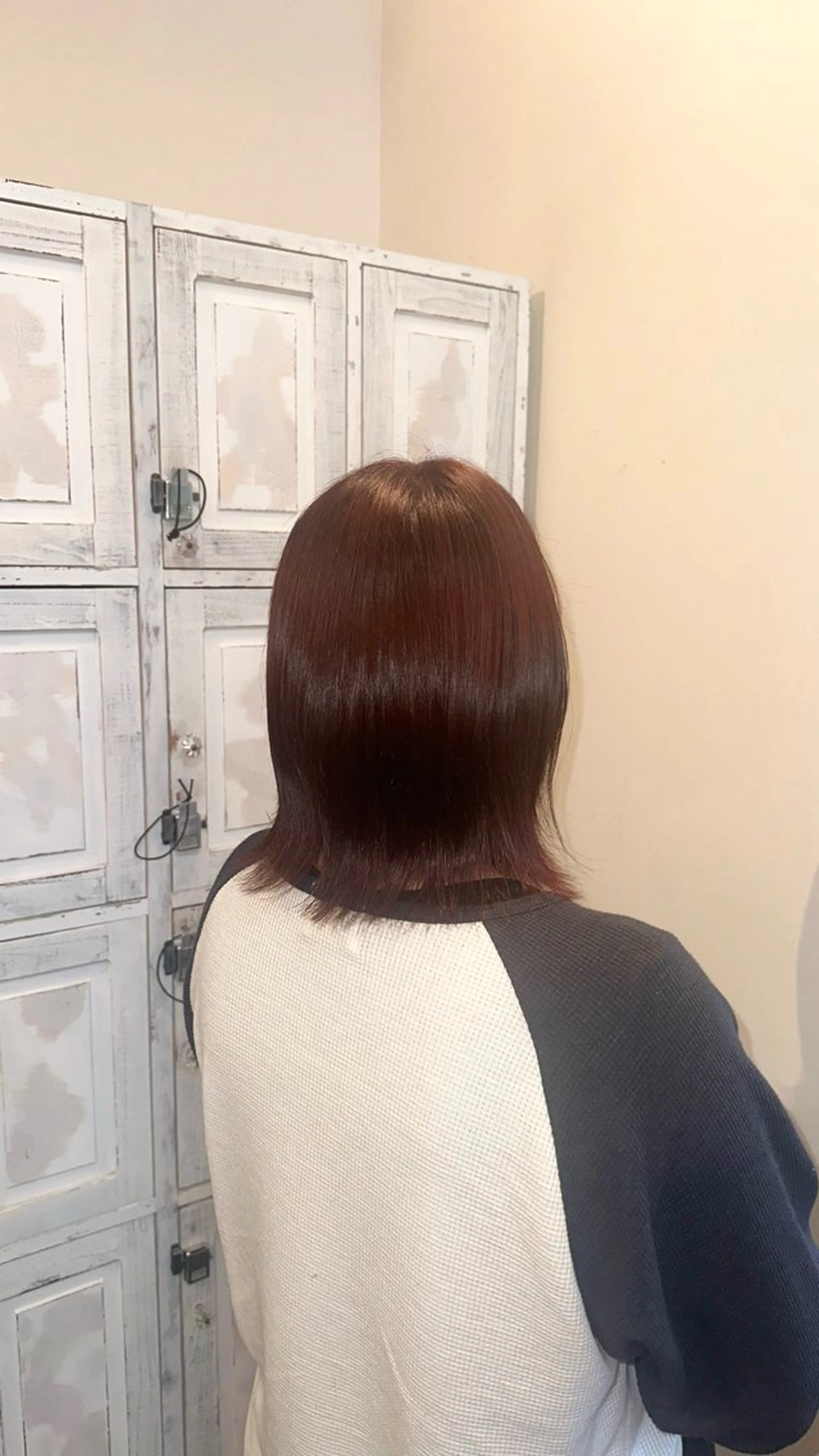 ミディアム ルプラボウ/ぴーす/ 縮毛矯正のヘアスタイル