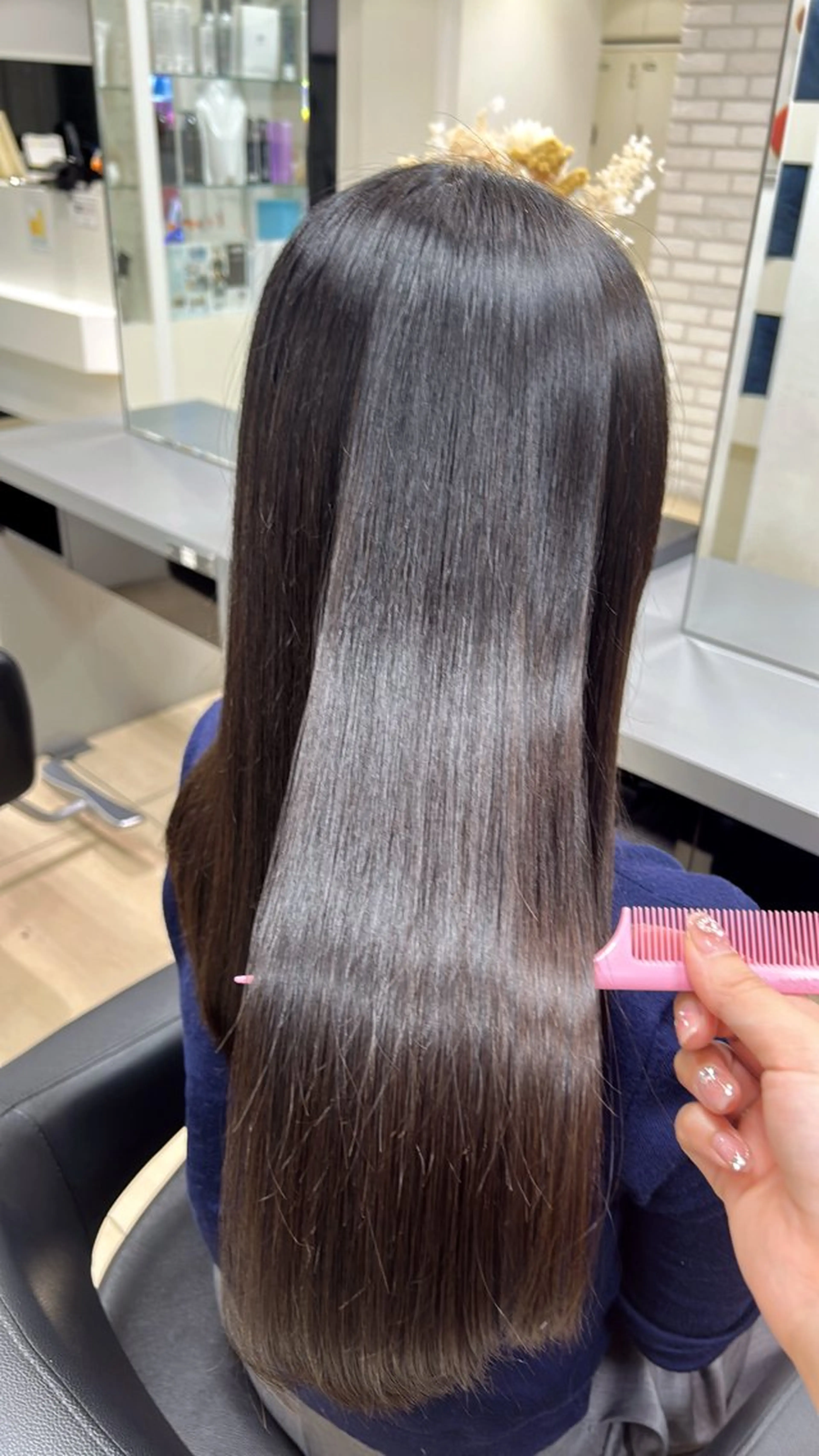 ロング 縮毛矯正 Ash 稲田堤店所属・ふうか🎀/ モデル募集中のヘアスタイル