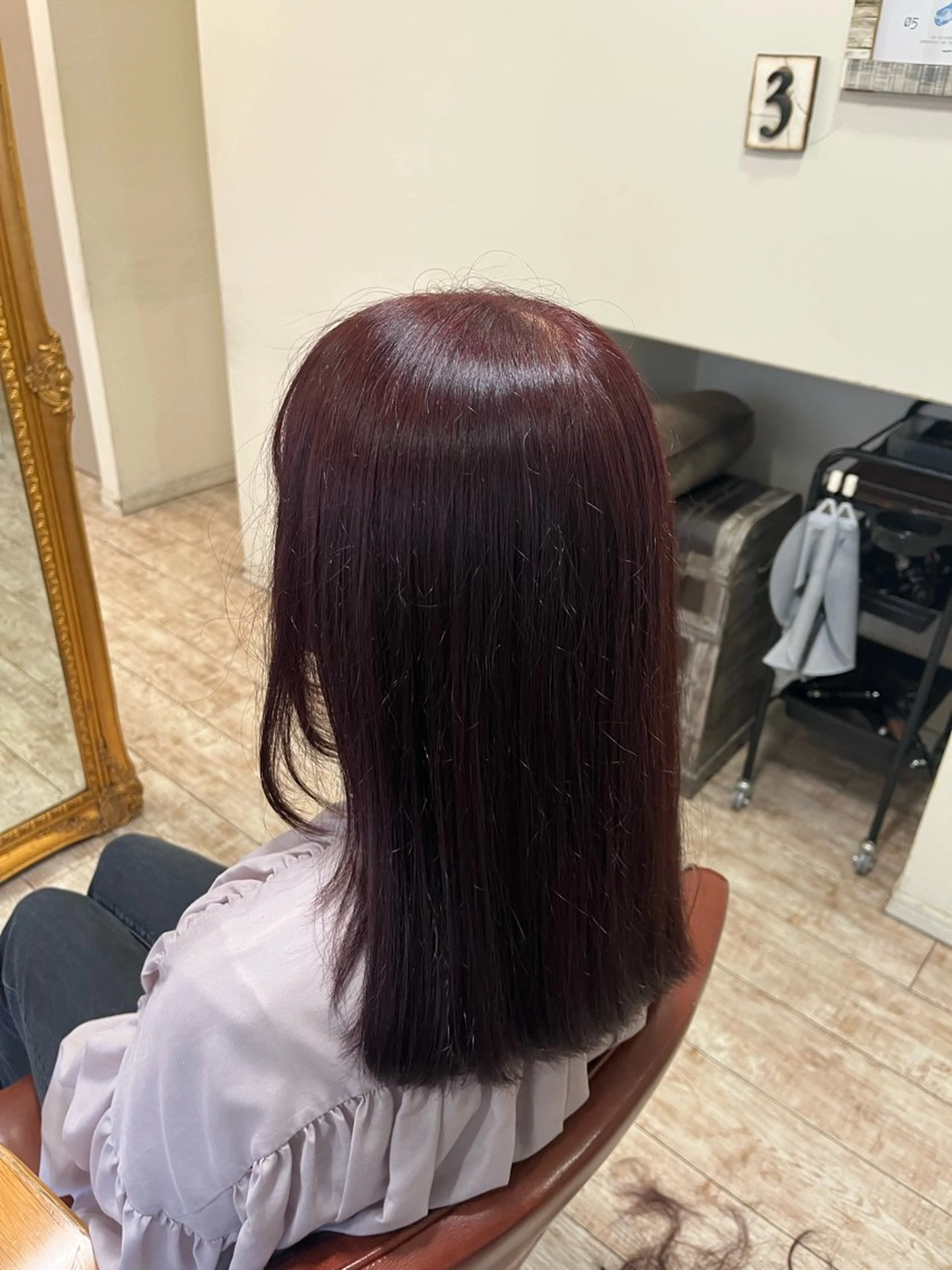 ミディアム カット 縮毛矯正 トリートメント 【艶髪カラー】 omiのヘアスタイル