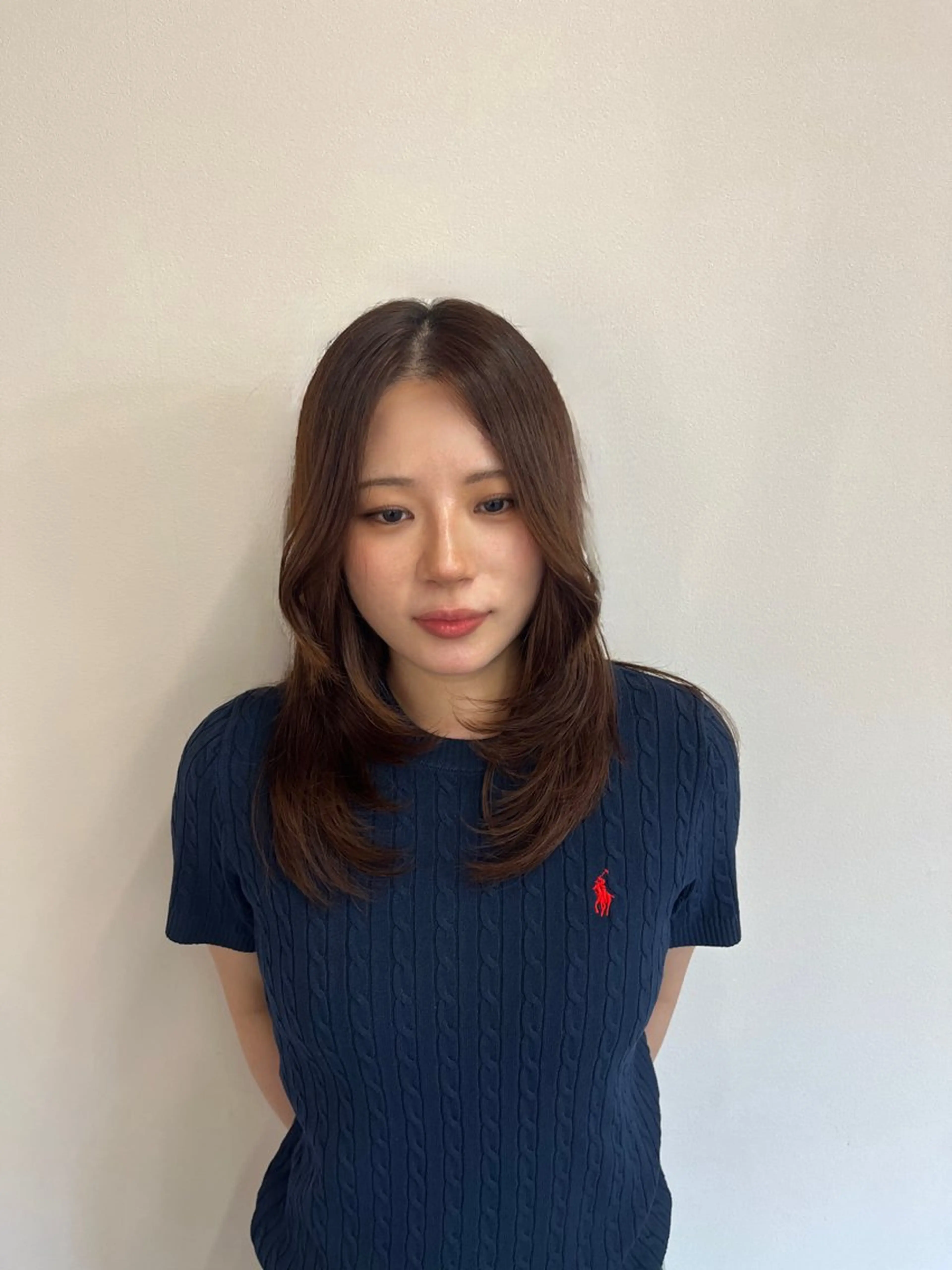 セミロング 韓国風ヘア レイヤーカット カノエ香椎店 /NAOのヘアスタイル